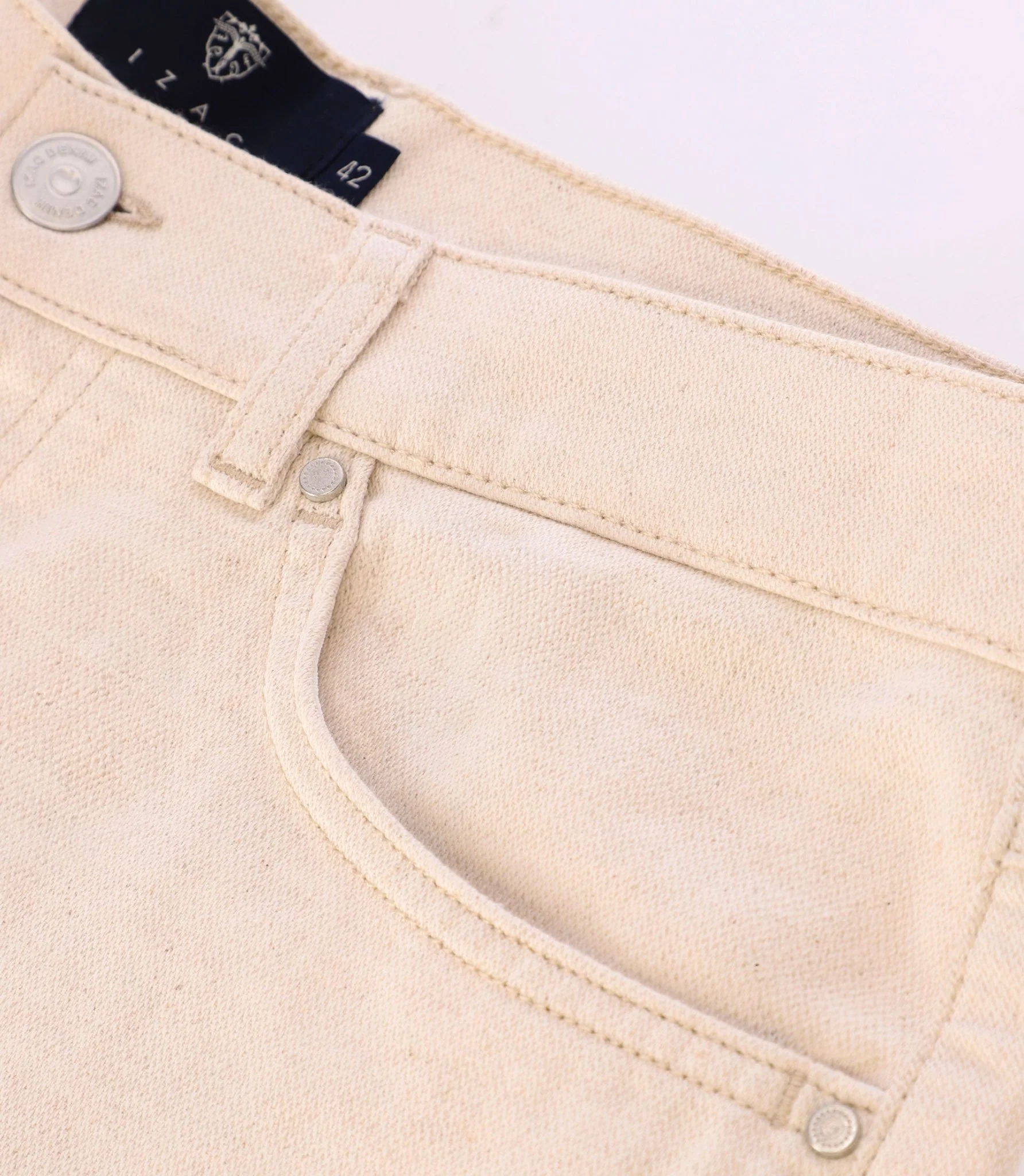 Pantalon en mélange lin beige - Image 3