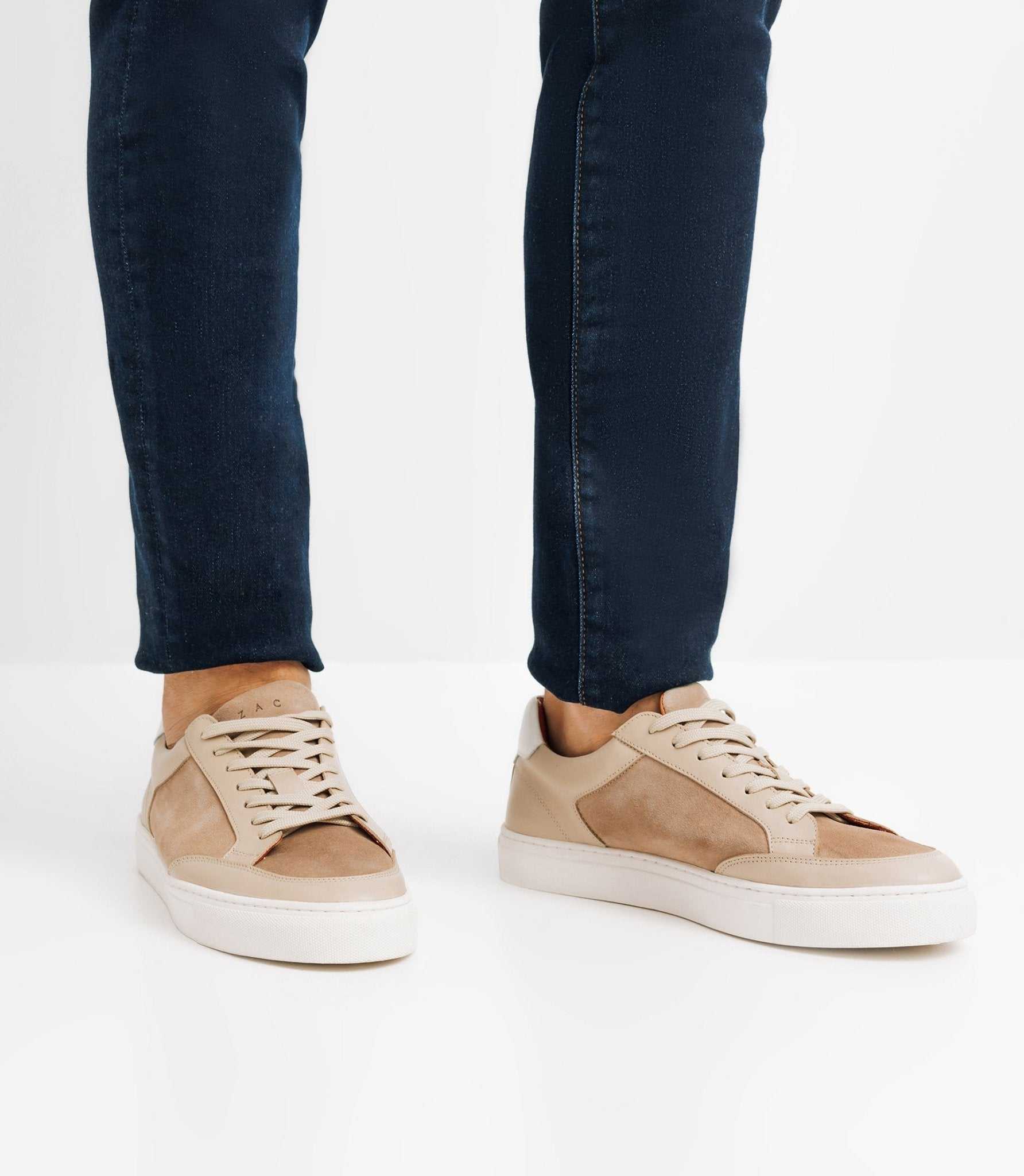 Sneakers en cuir beige - Image 3