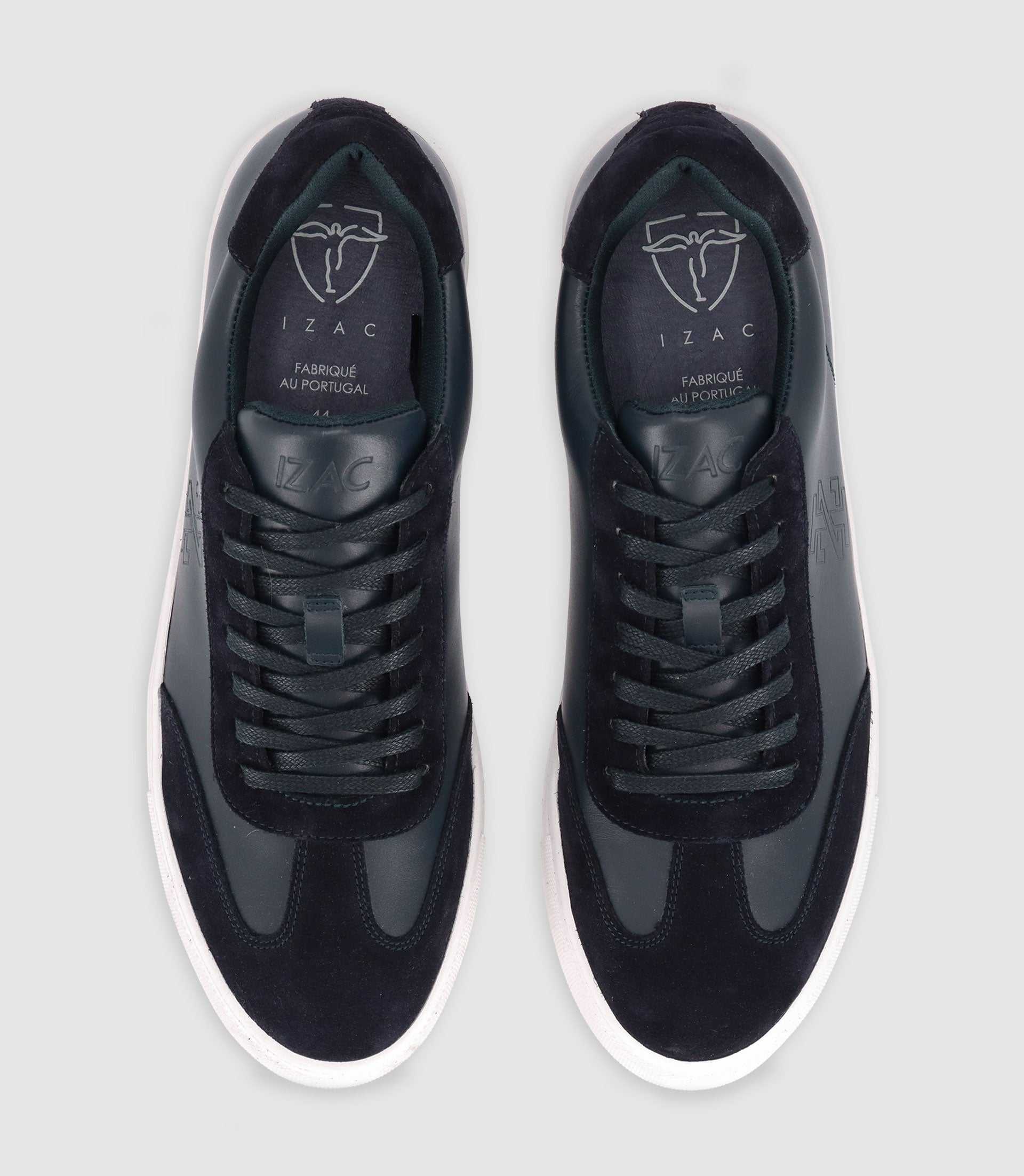 Sneakers à lacets en cuir marine - Image 3