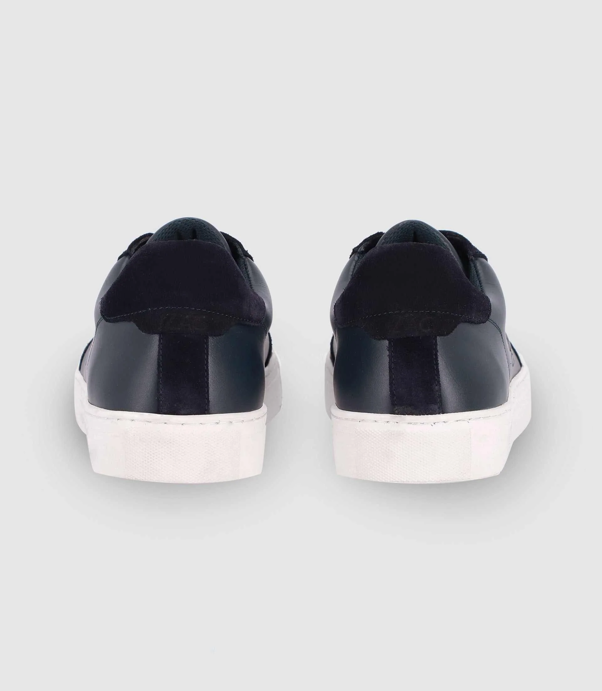 Sneakers à lacets en cuir marine - Image 4