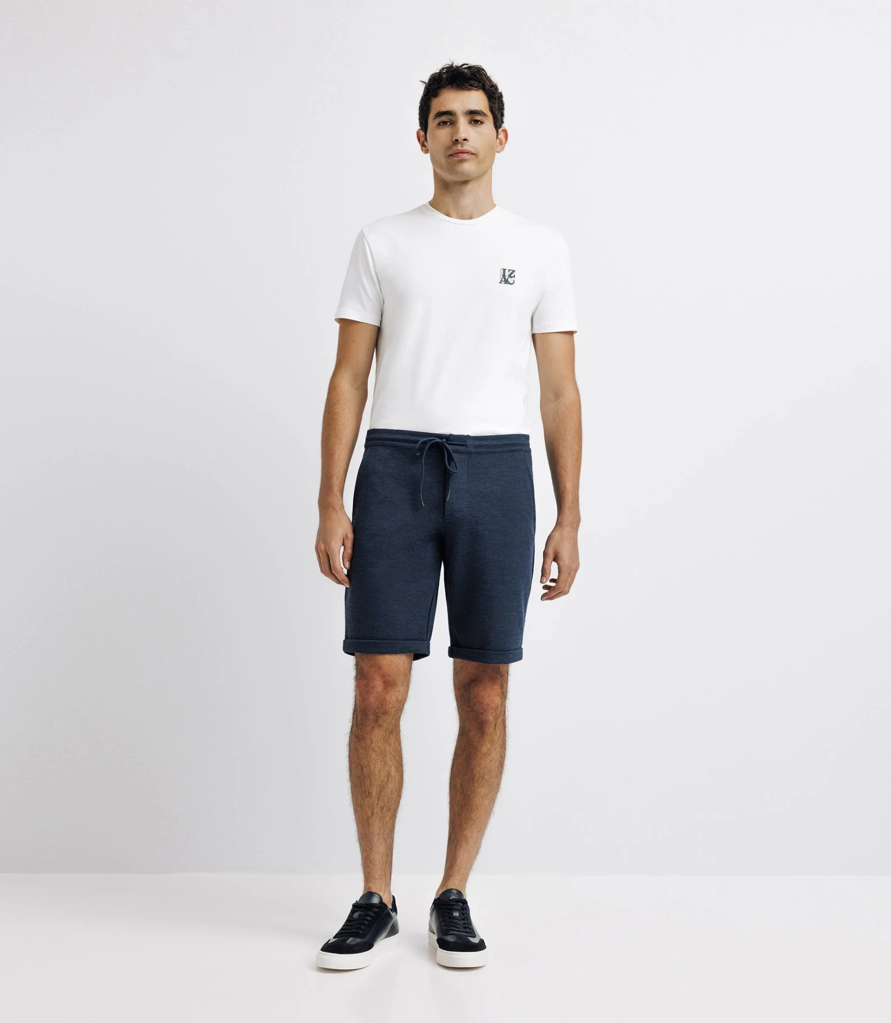 Bermuda coton stretch marine