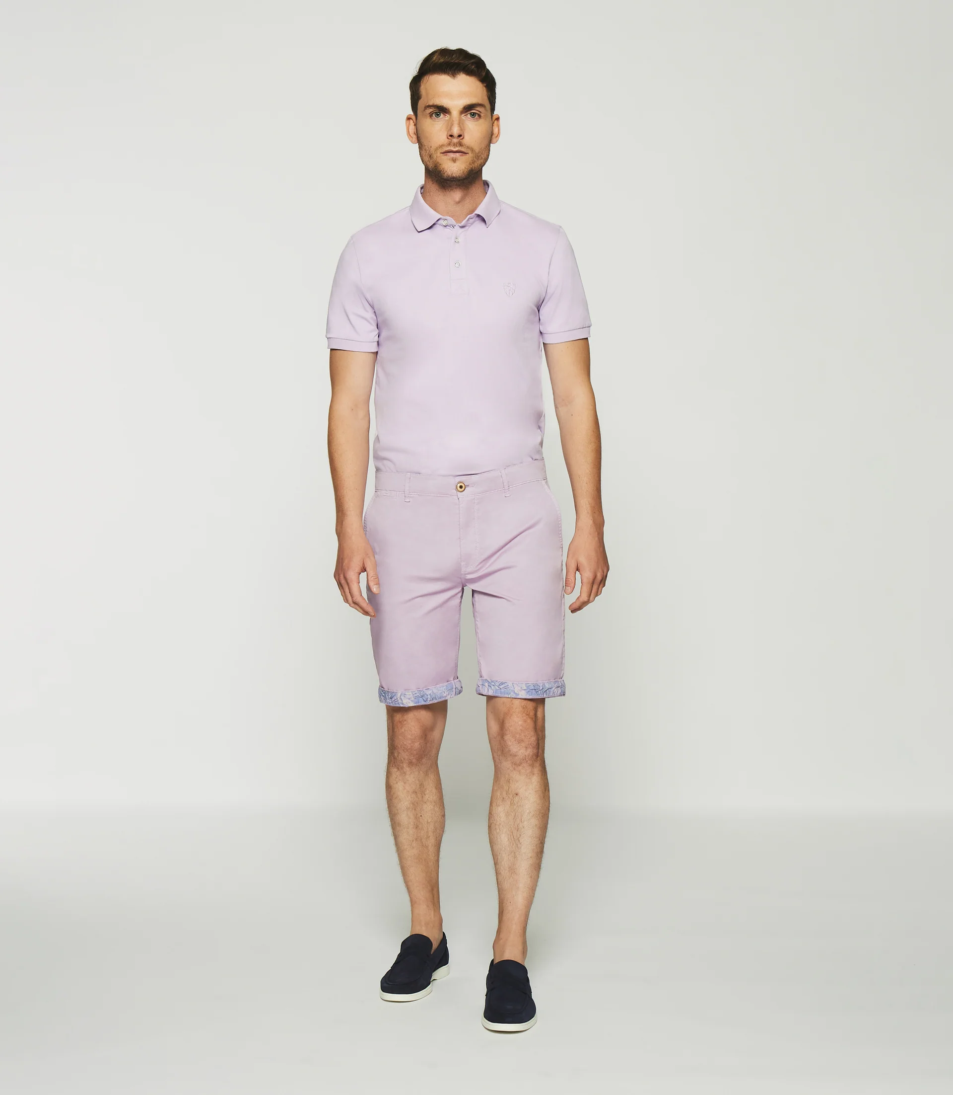 Bermuda en coton stretch parme SLOWLY - Image 5