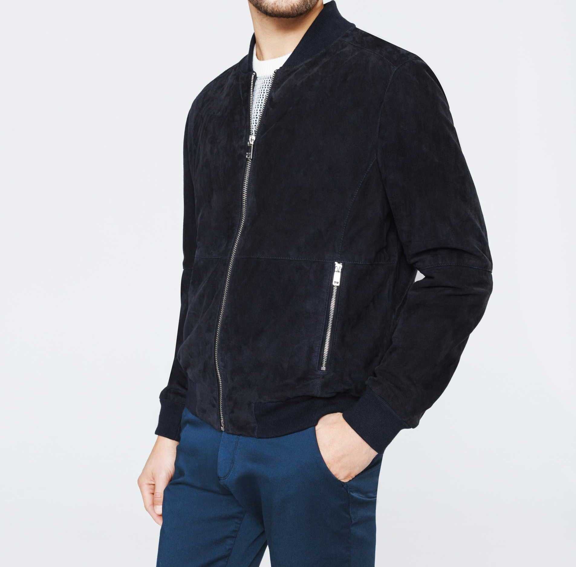 Blouson cuir marine "Imanie" - Image 2