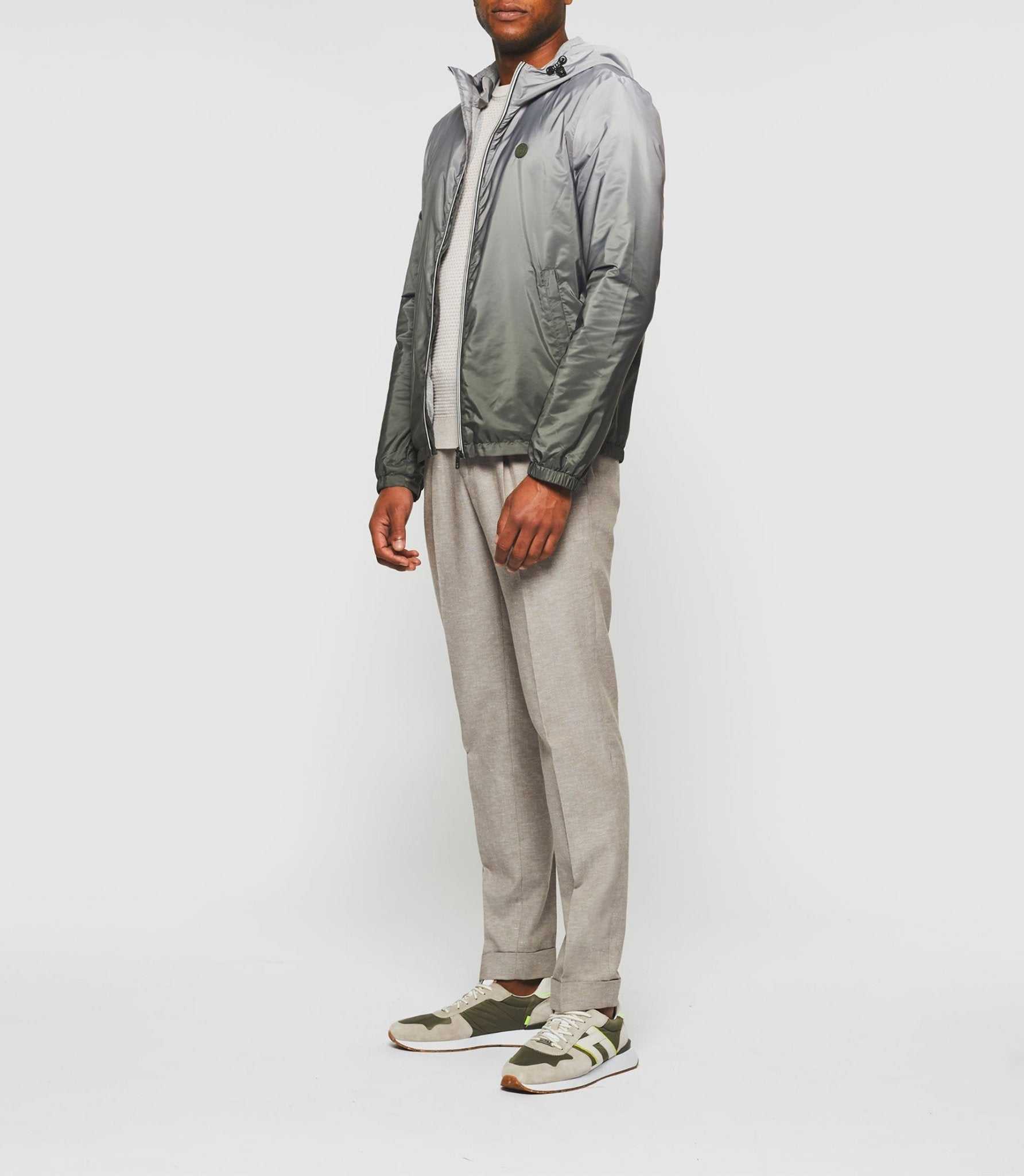 Blouson à capuche dégradé kaki "Remy"