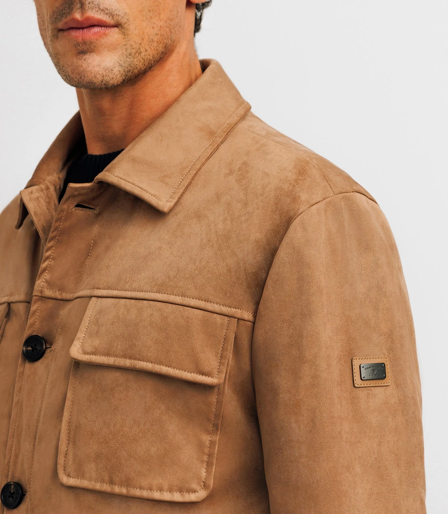 Blouson en suédine beige - Image 3