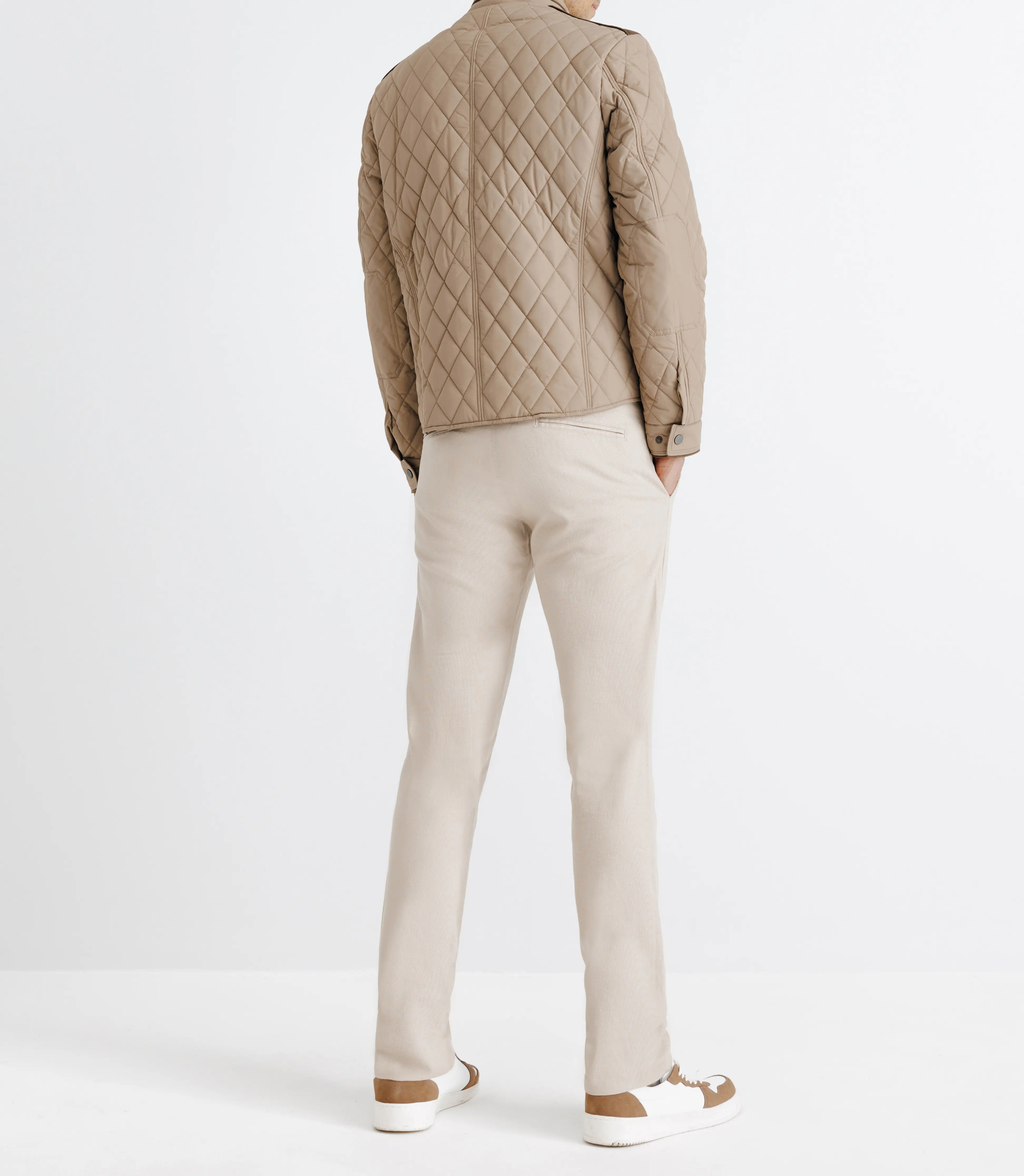 Blouson déperlant col montant beige - Image 4