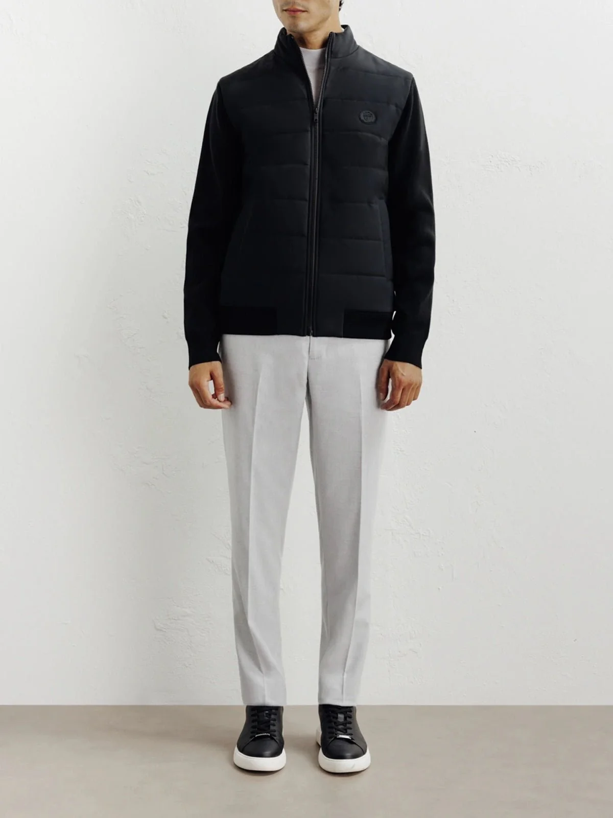 Blouson bi-matière noir - Image 3