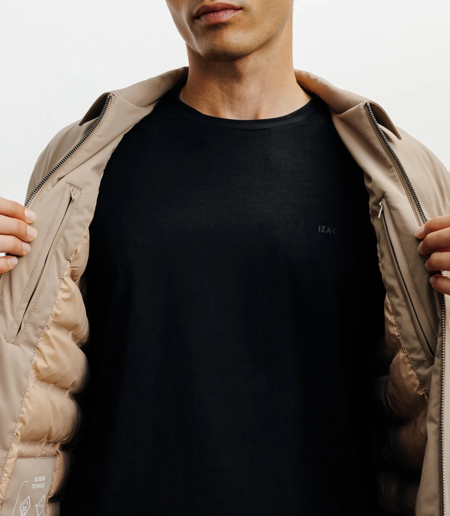 Blouson col chemise beige - Image 5
