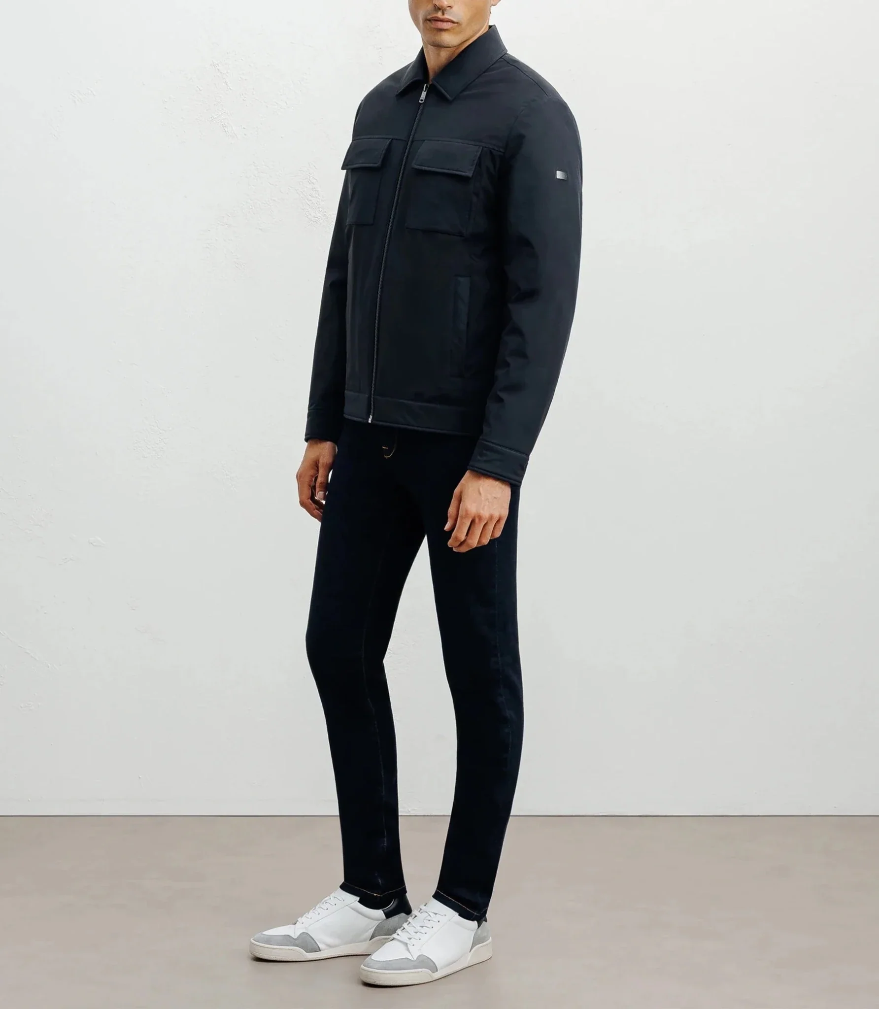 Blouson col chemise marine - Image 3