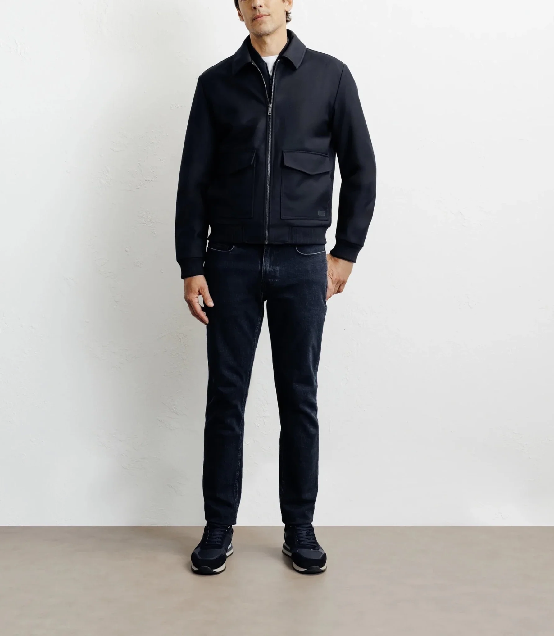 Blouson col chemise marine - Image 3