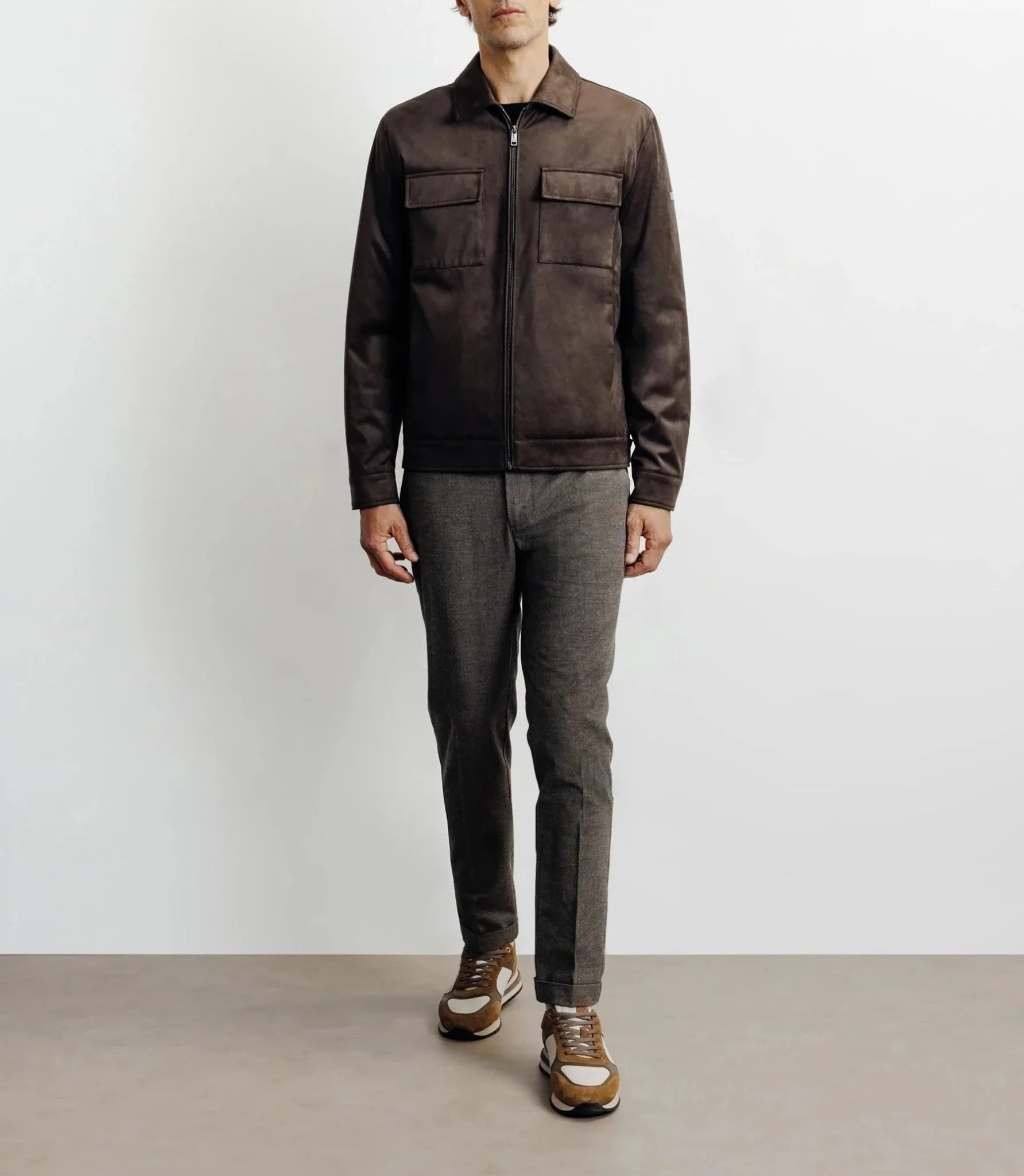 Blouson col chemise marron - Image 3