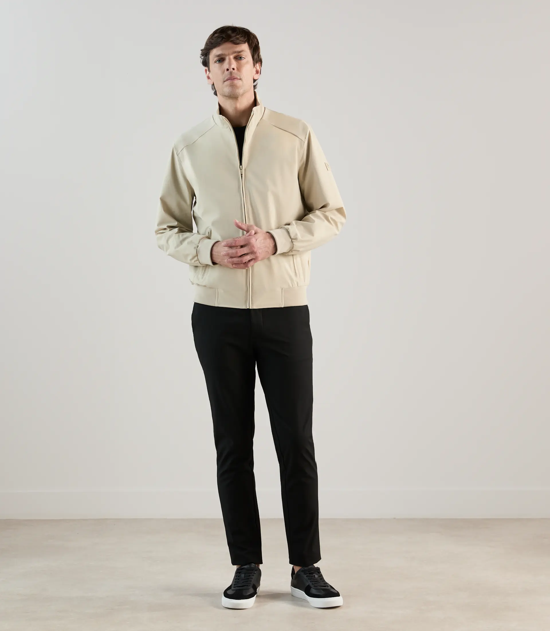 Blouson col montant beige - Image 3