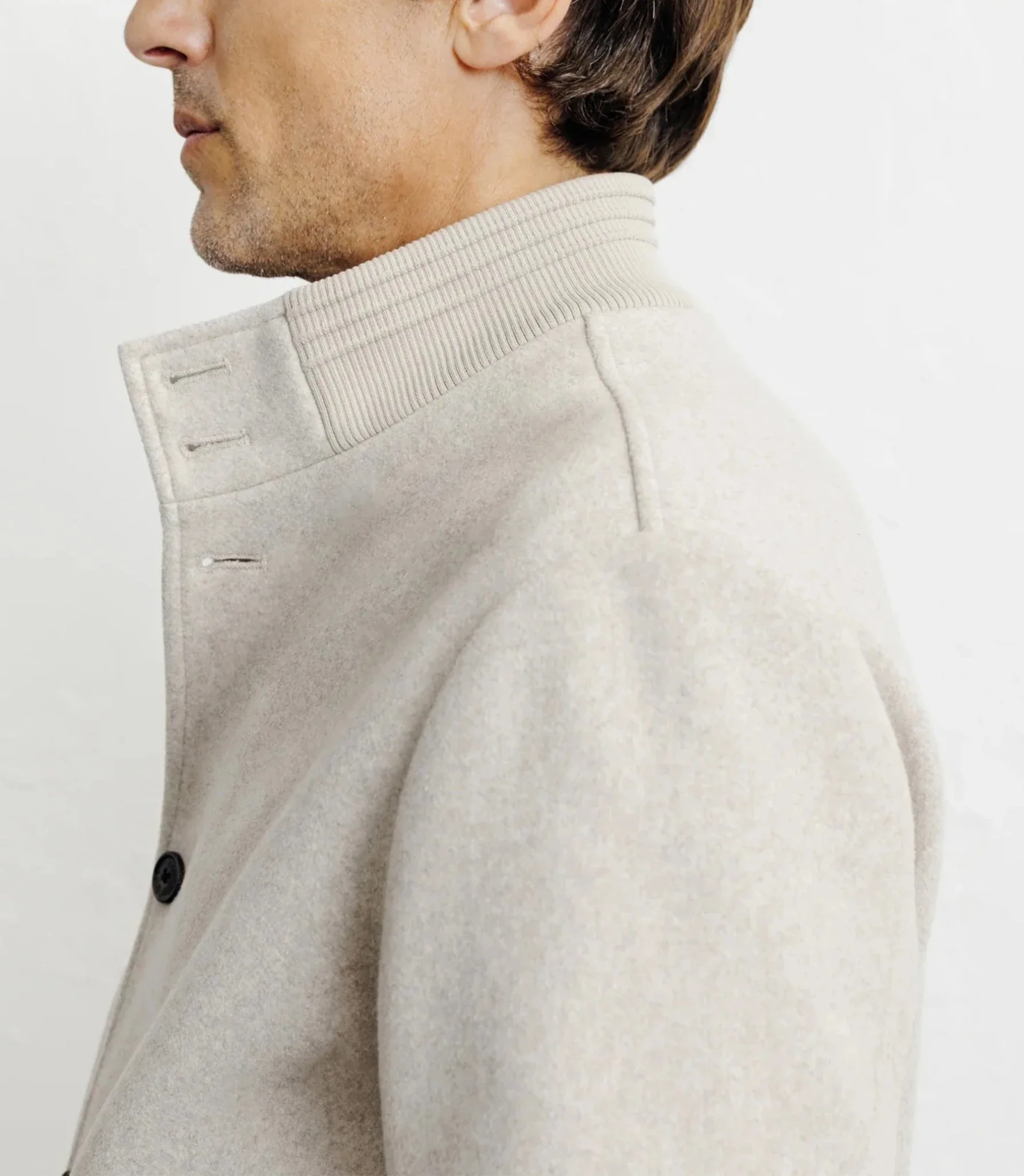 Blouson col montant beige - Image 2