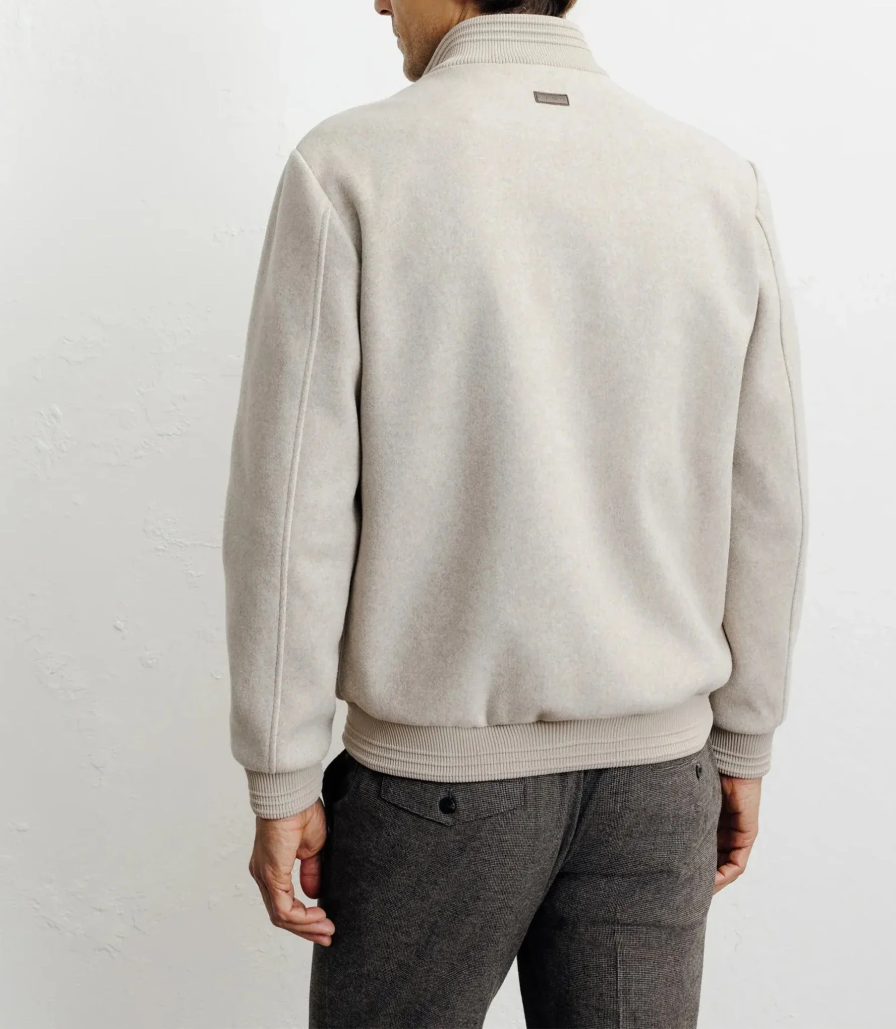 Blouson col montant beige - Image 4