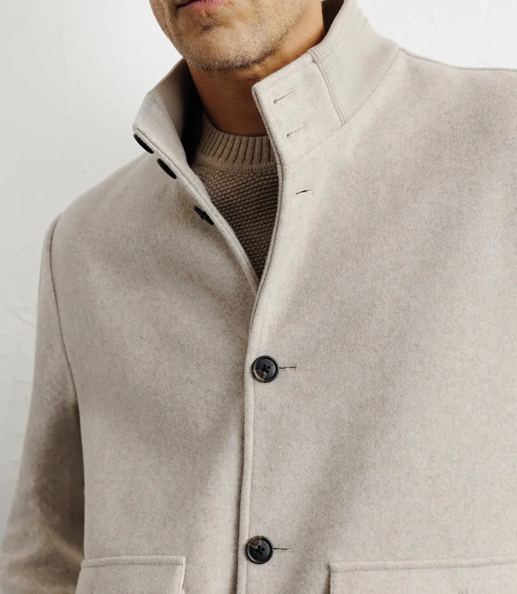 Blouson col montant beige - Image 6