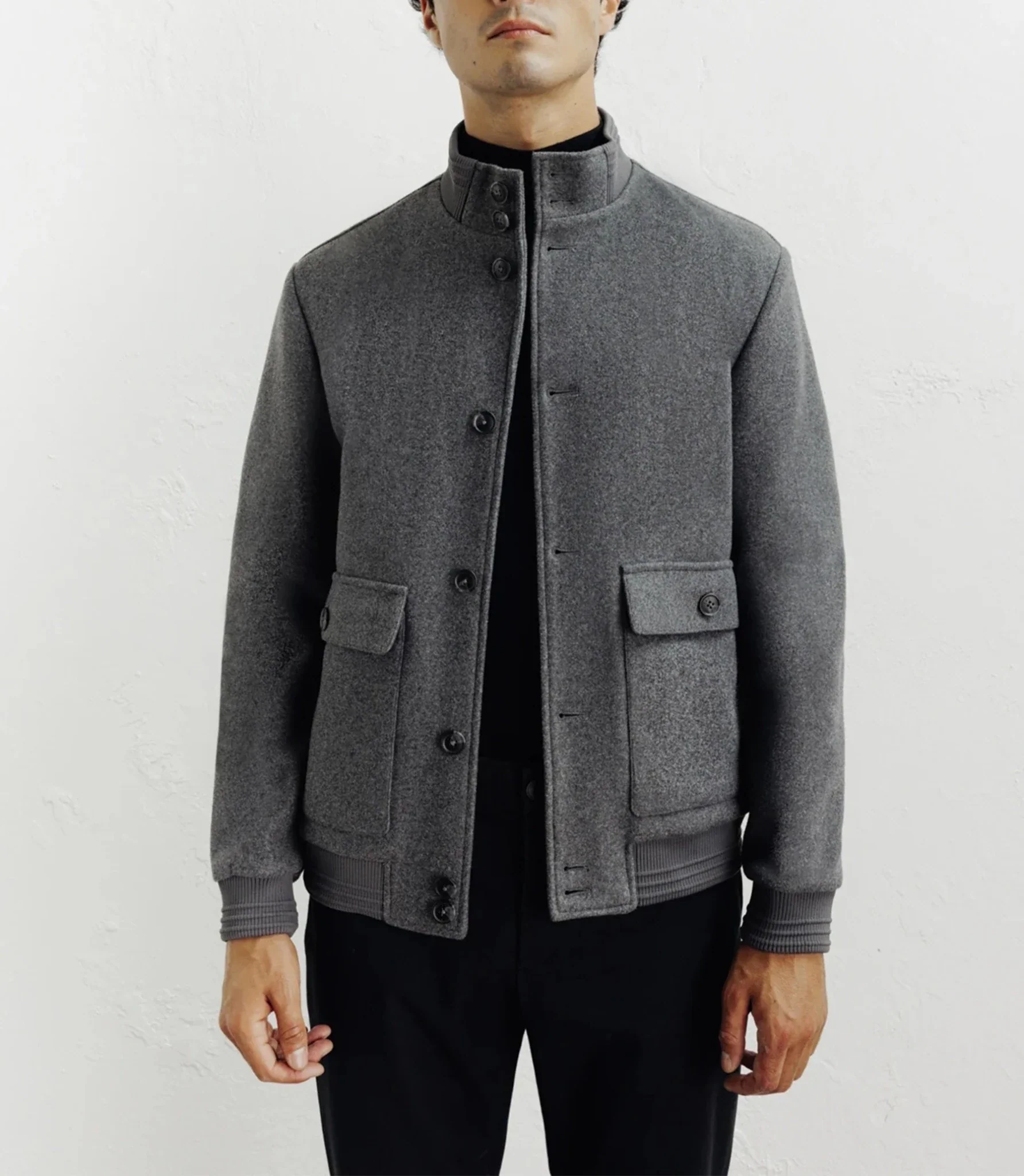 Blouson col montant gris