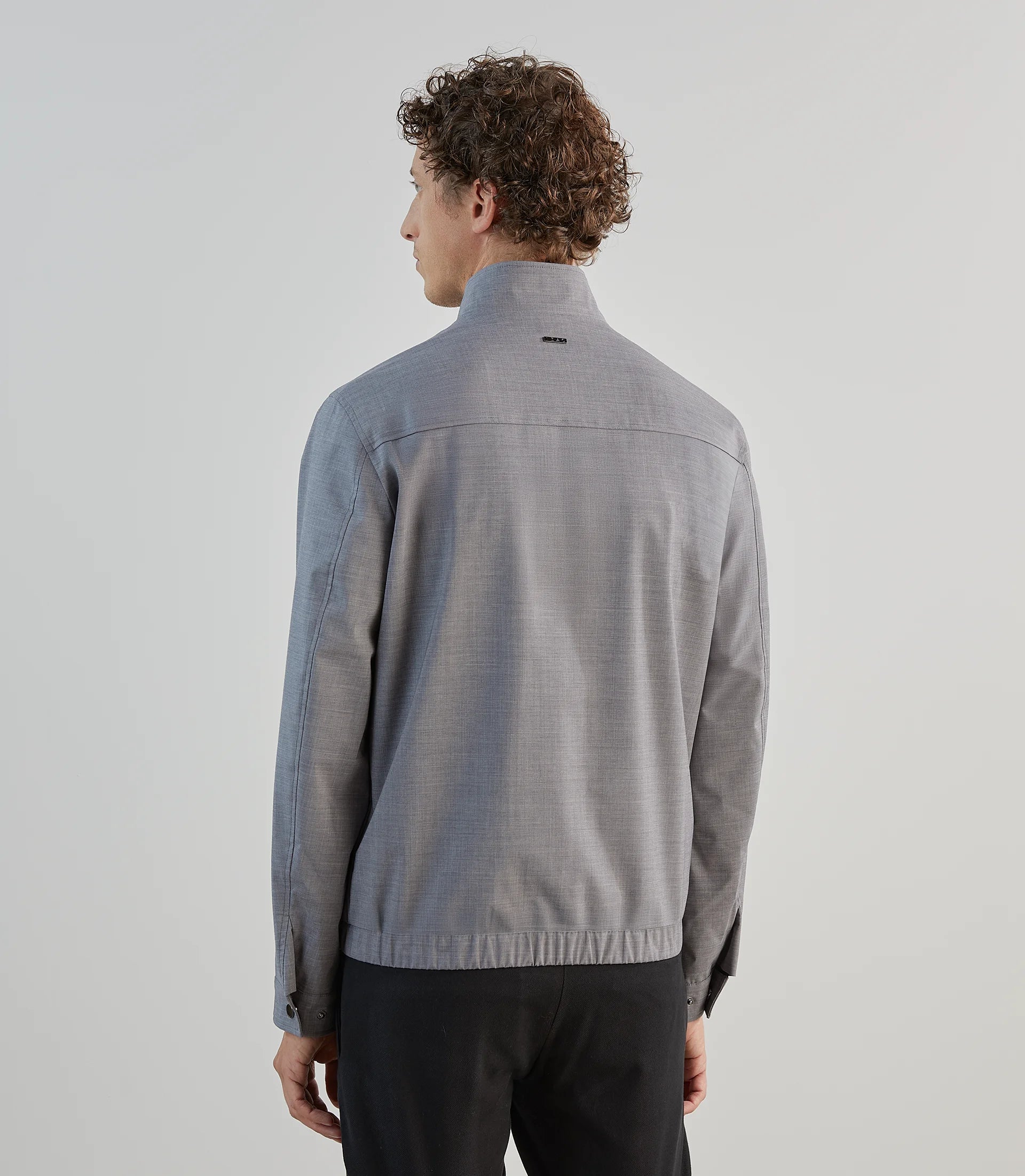 Blouson col montant gris chiné - Image 4