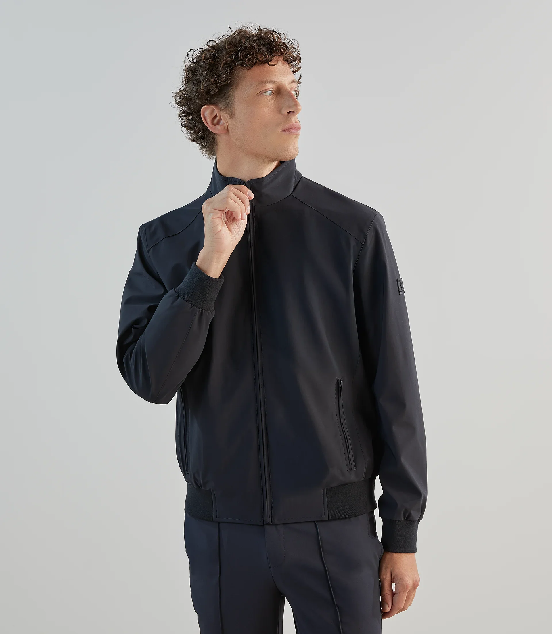 Blouson col montant marine