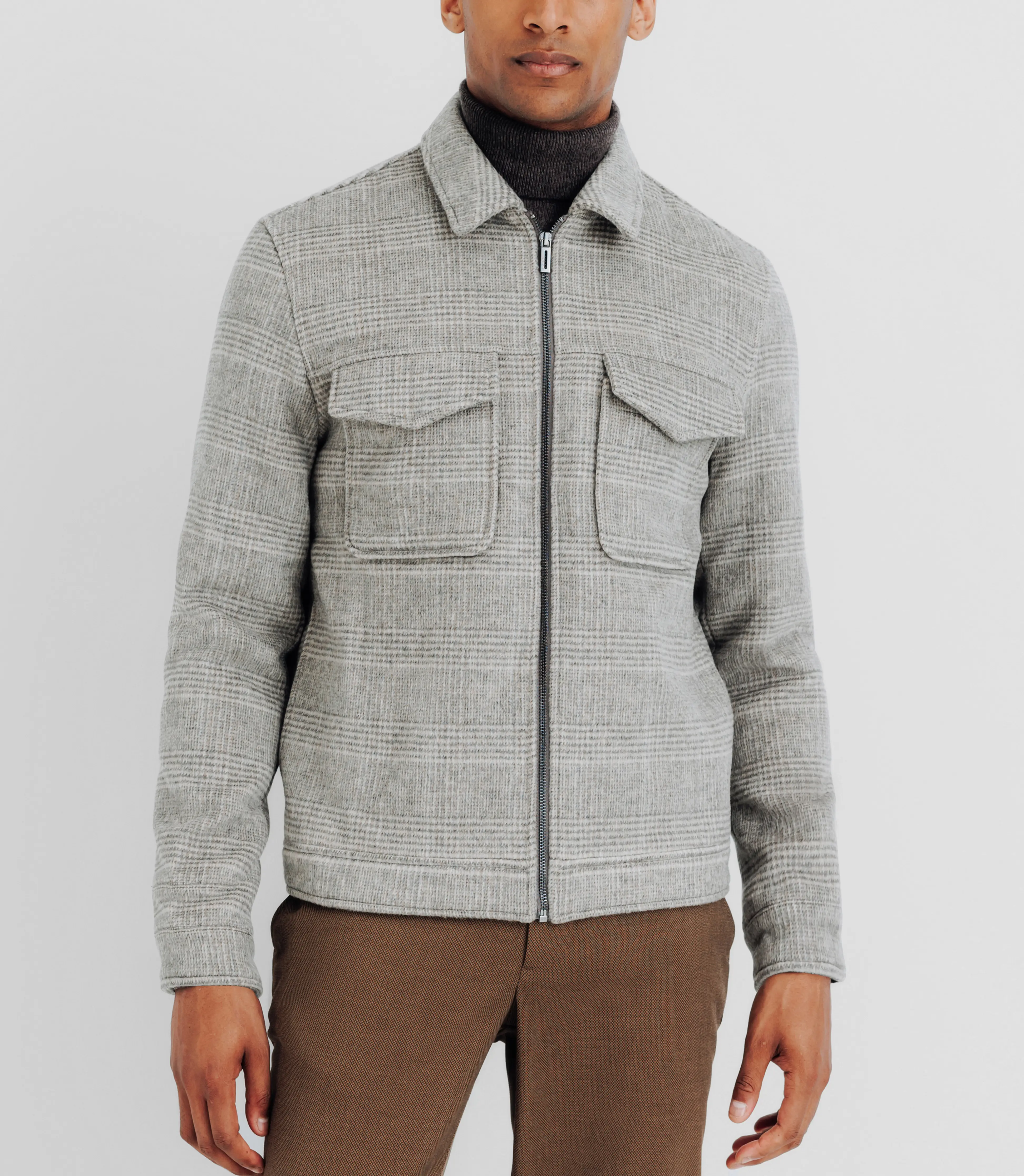 Blouson en laine gris - Image 2