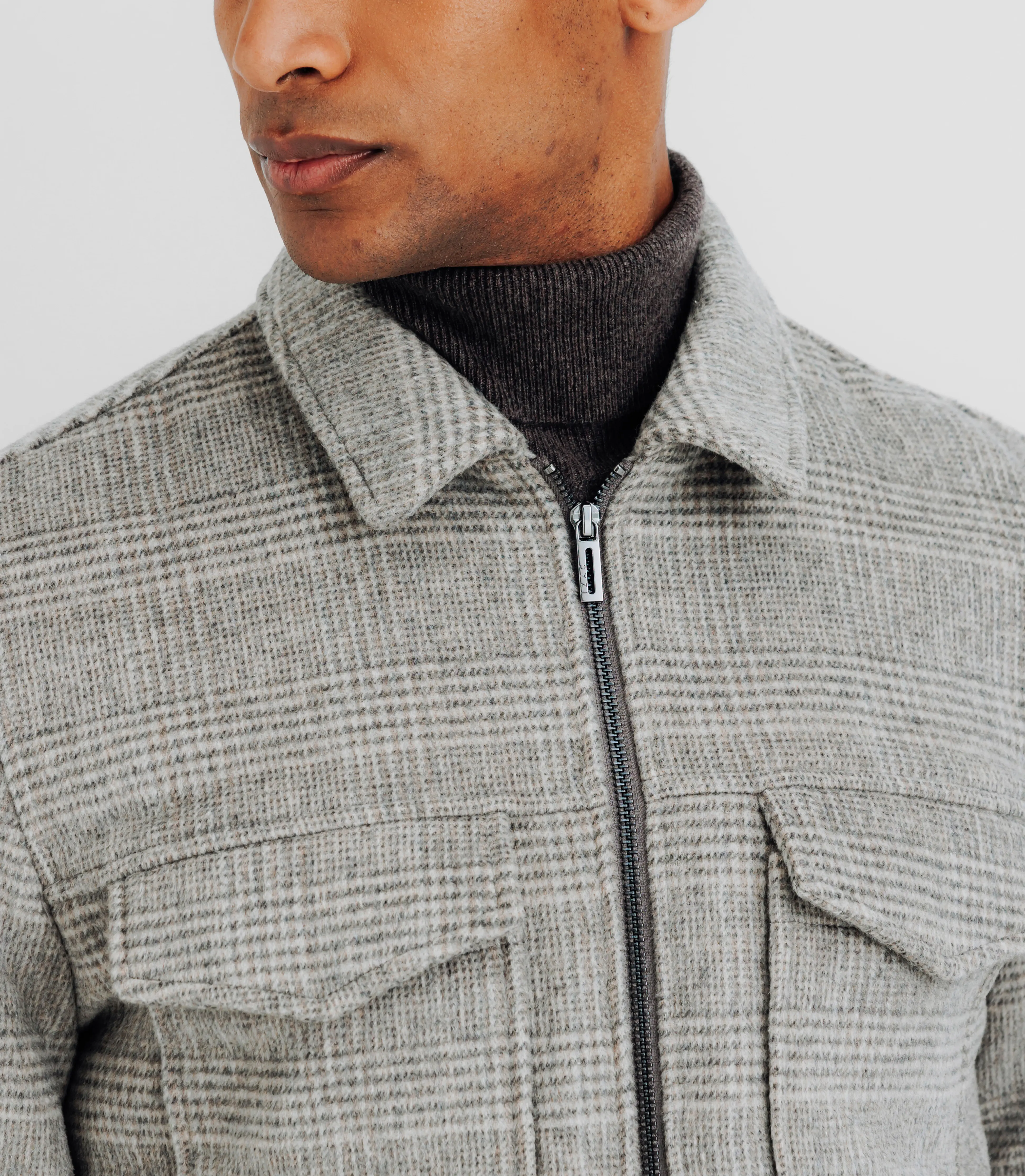 Blouson en laine gris - Image 3