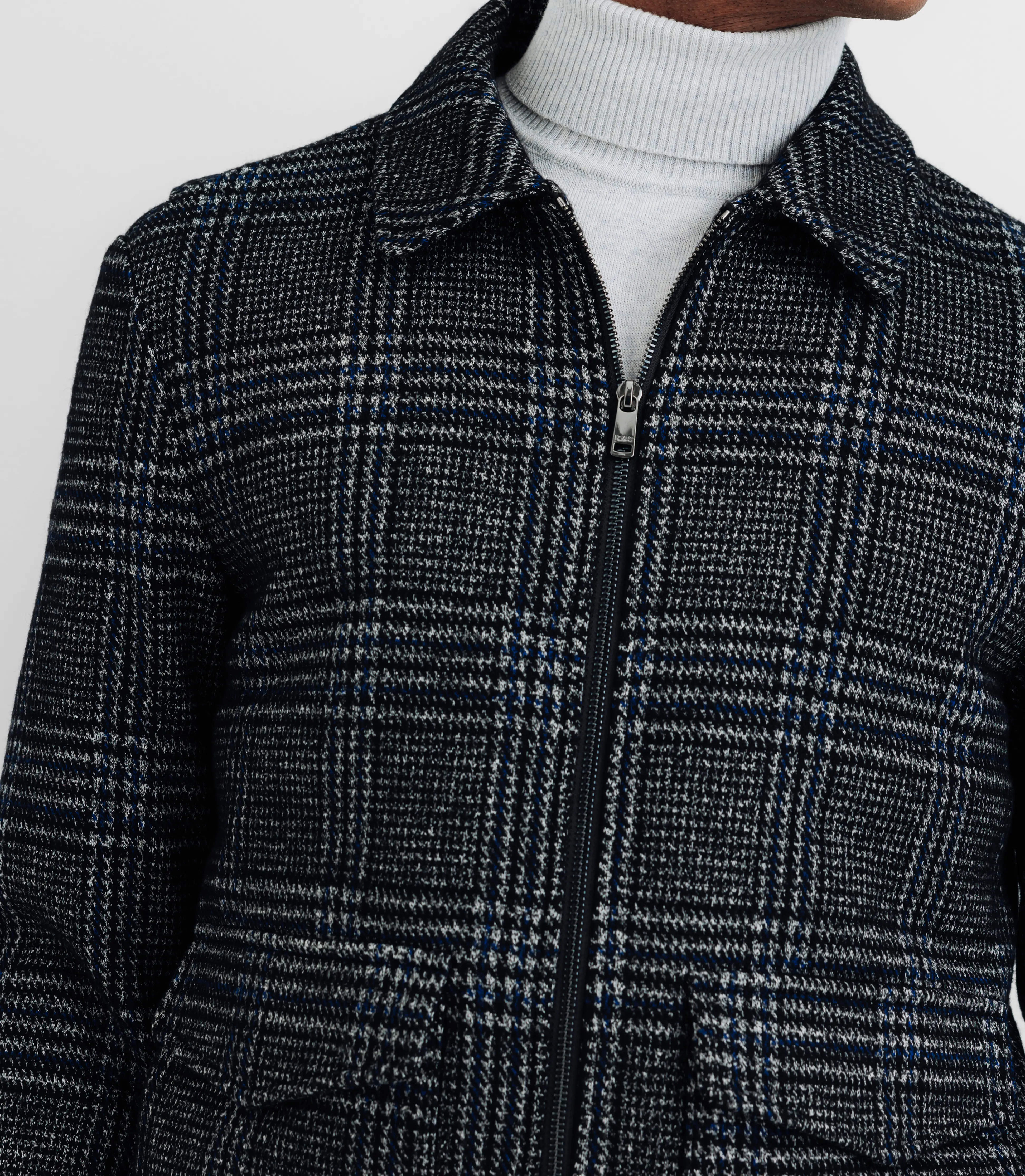 Blouson en laine col chemise marine - Image 3