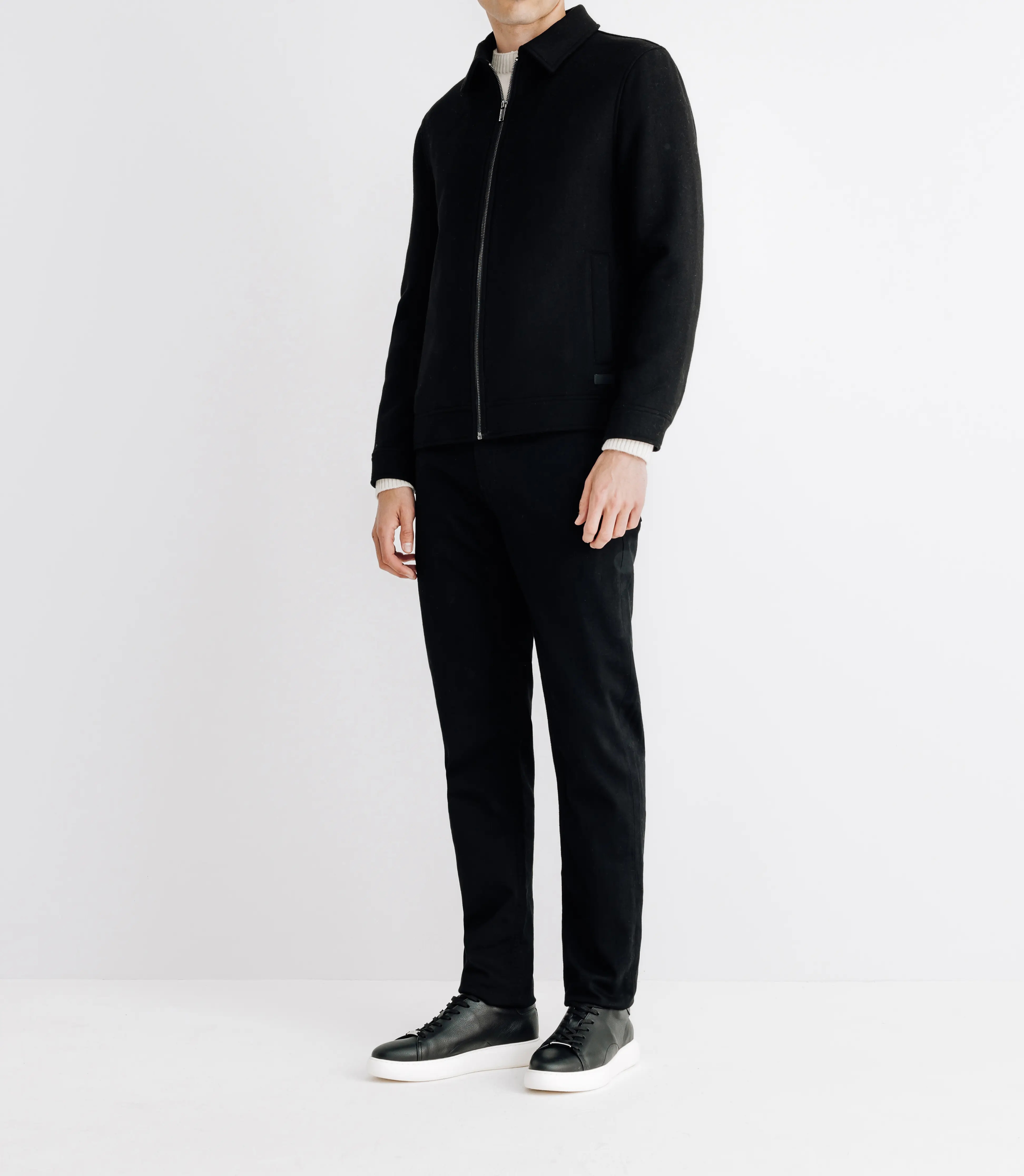 Blouson en laine noir