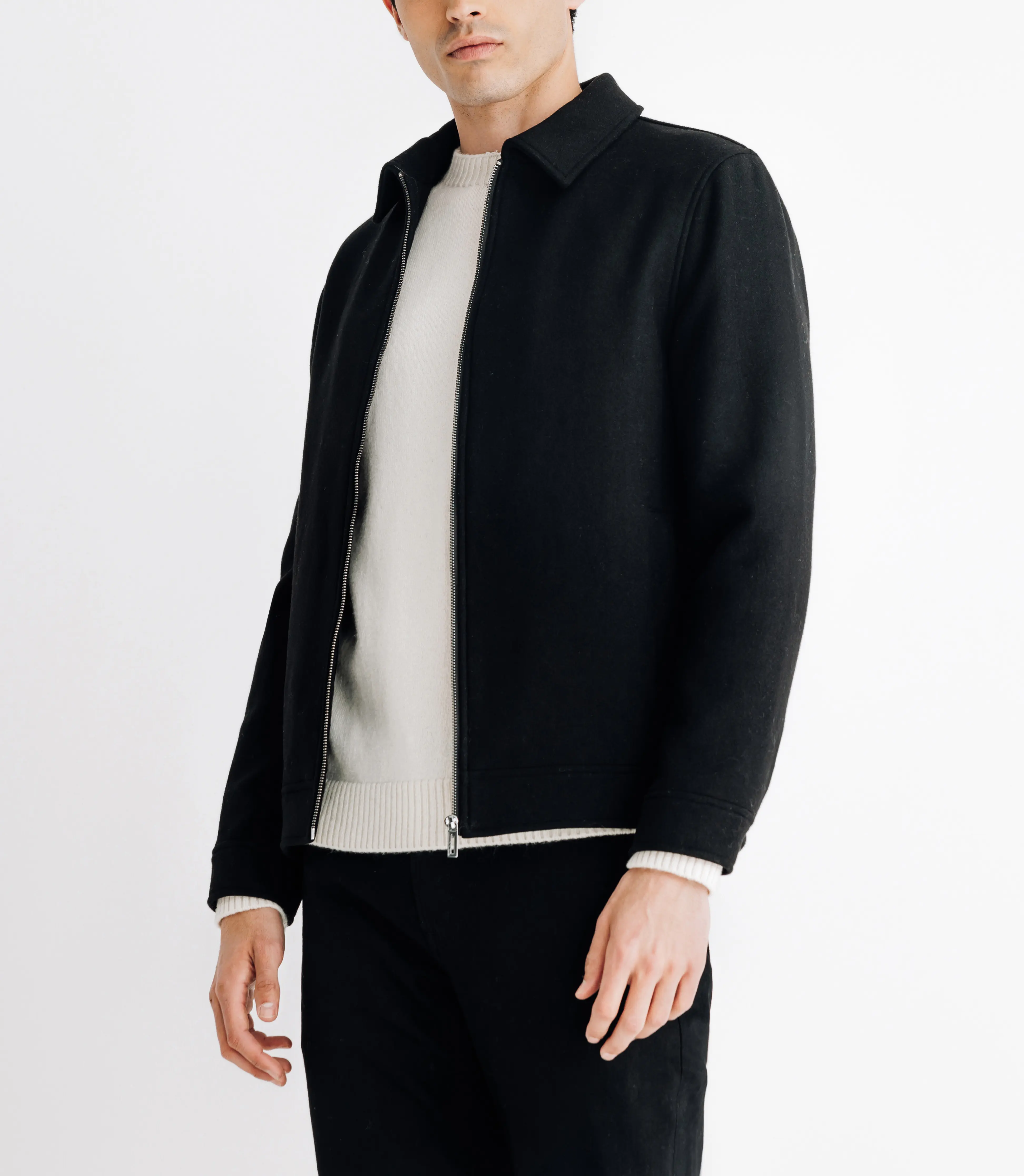 Blouson en laine noir - Image 2