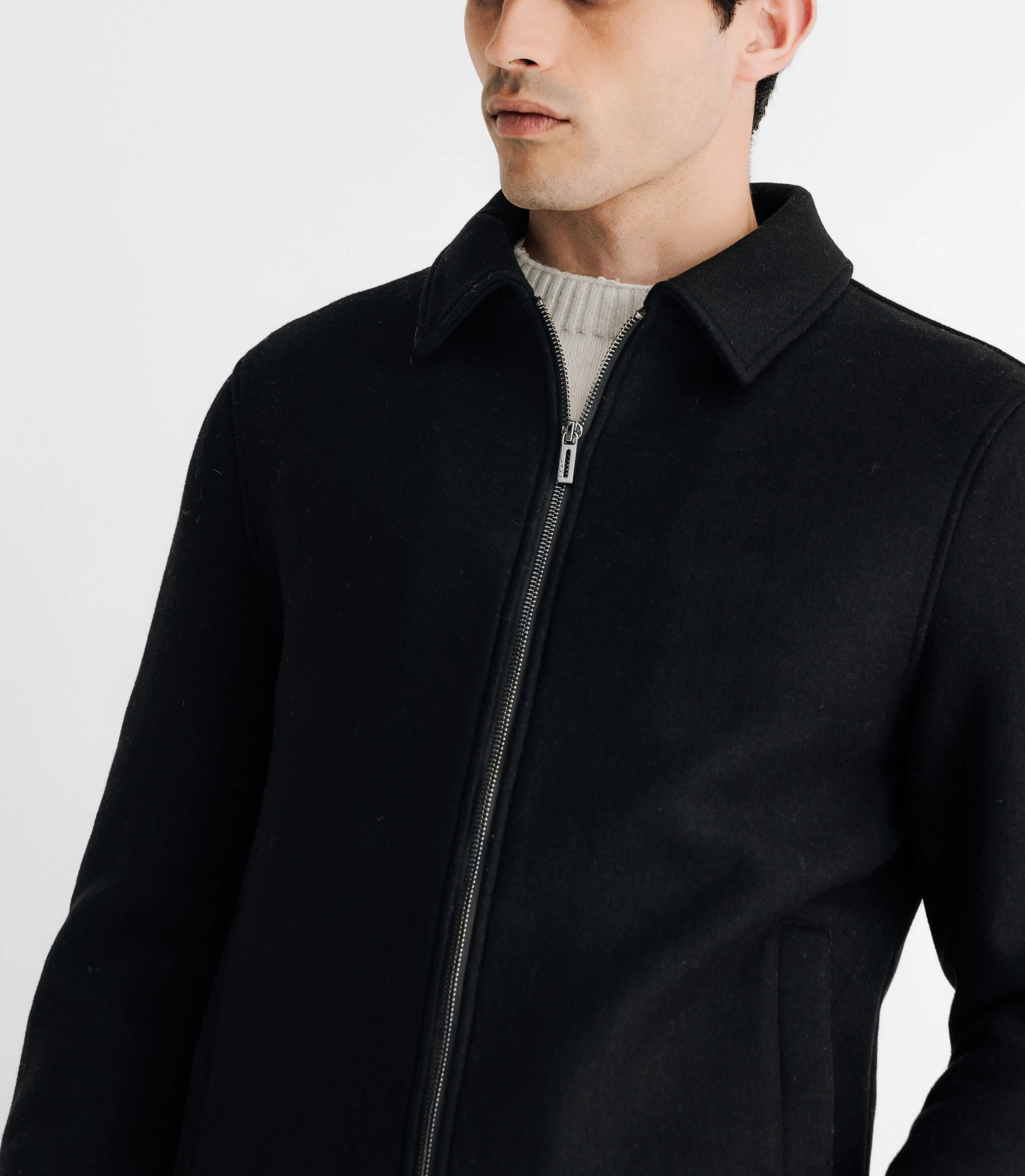 Blouson en laine noir - Image 3