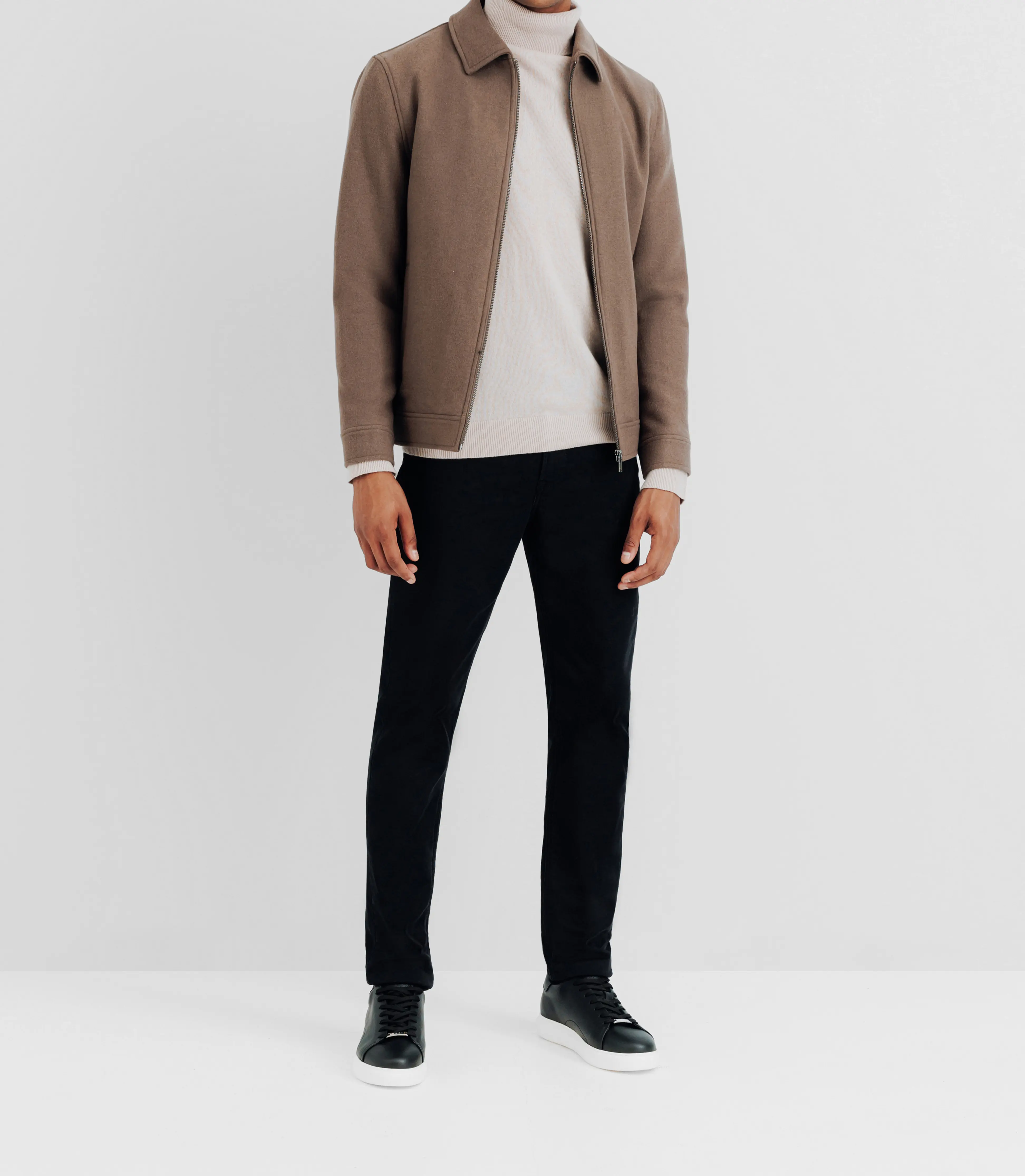 Blouson en laine taupe