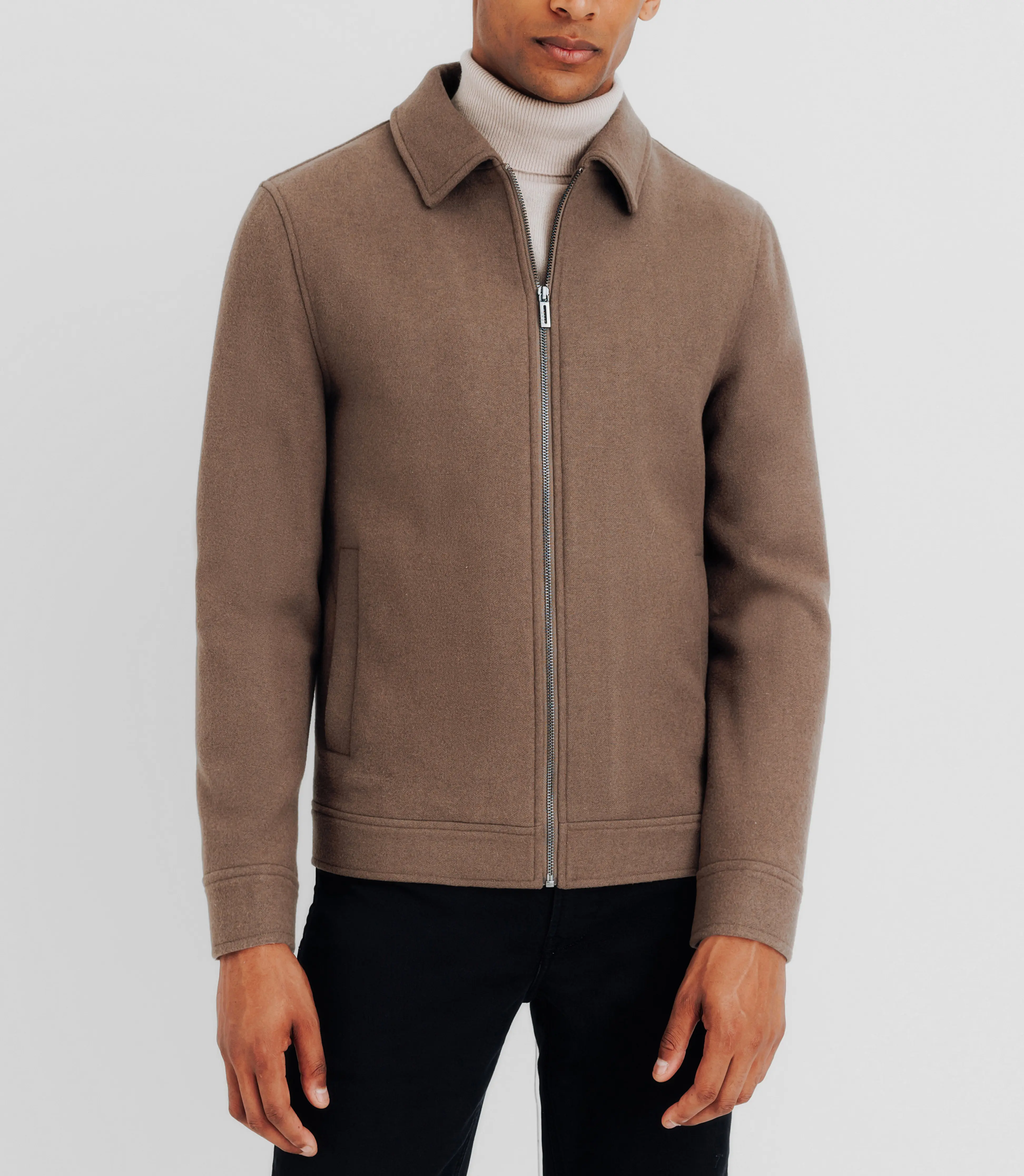 Blouson en laine taupe - Image 2