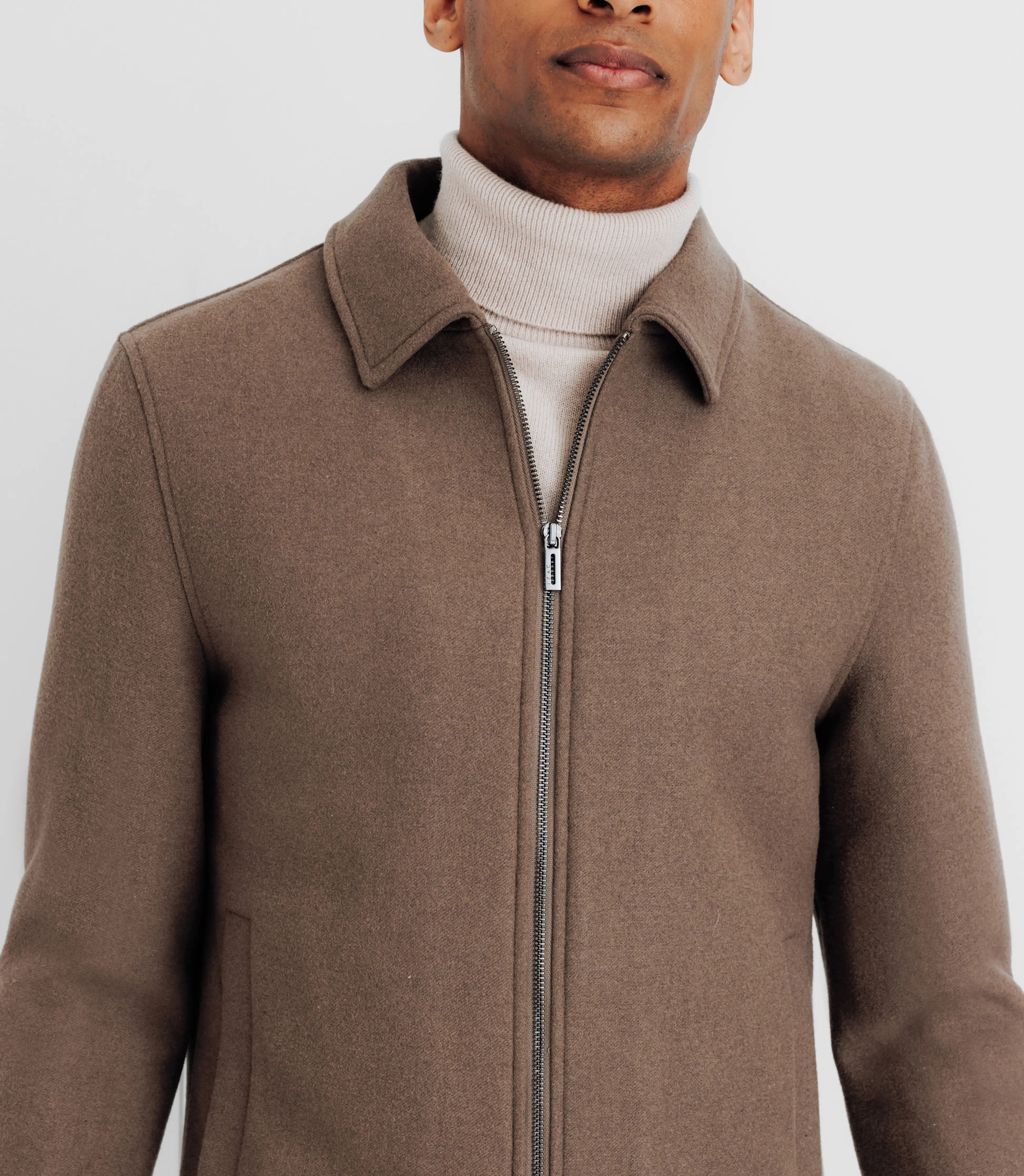 Blouson en laine taupe - Image 3