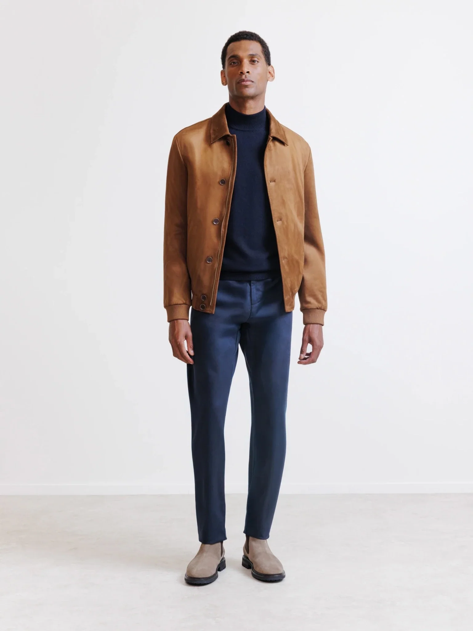 Blouson en suède marron - Image 3