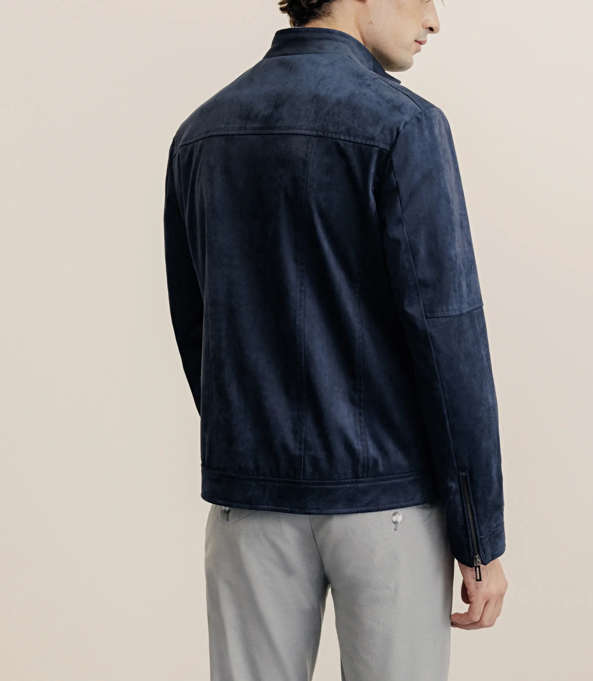 Blouson en suédine marine - Image 4