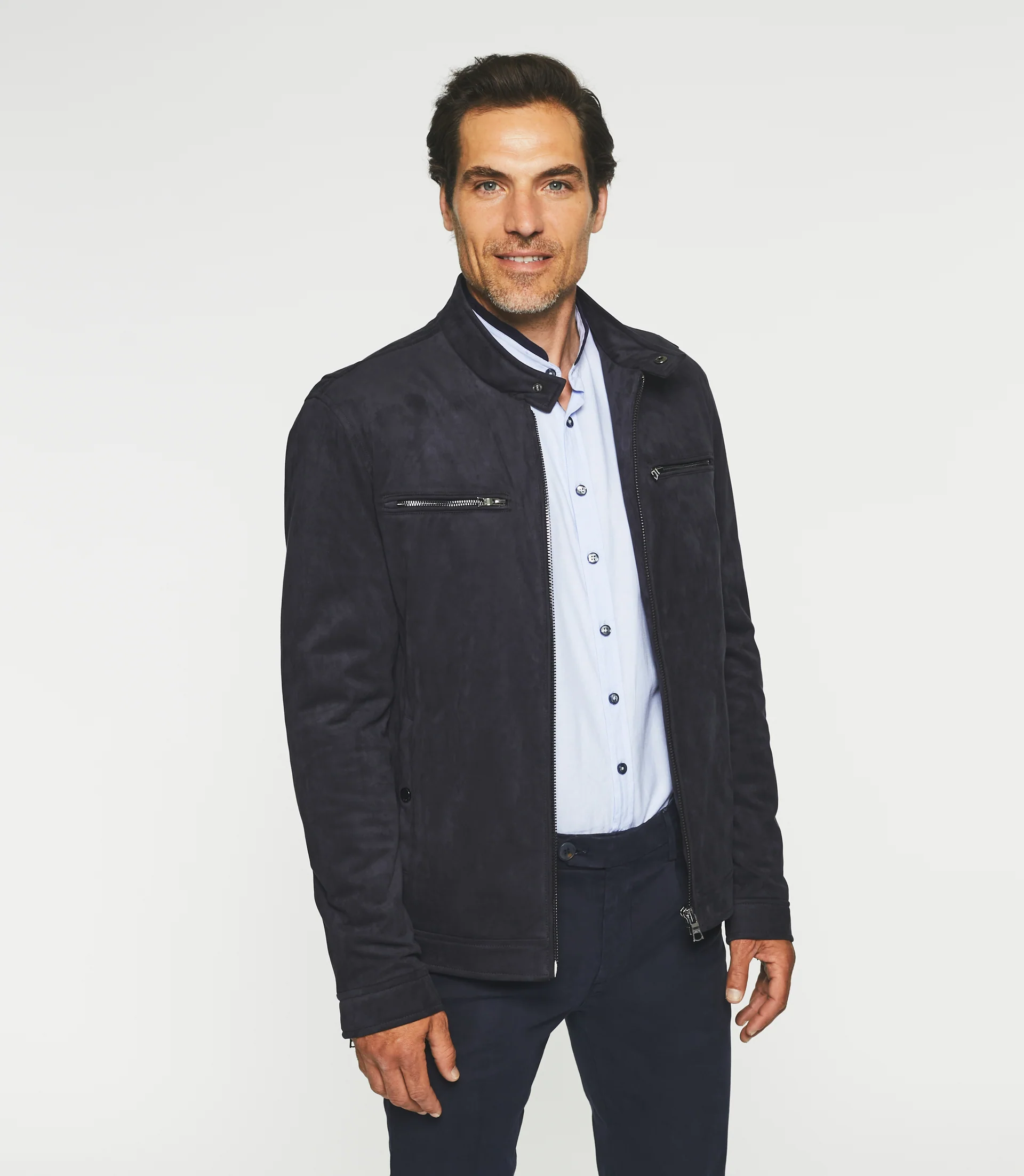 Blouson en suédine marine MALWEN - Image 4