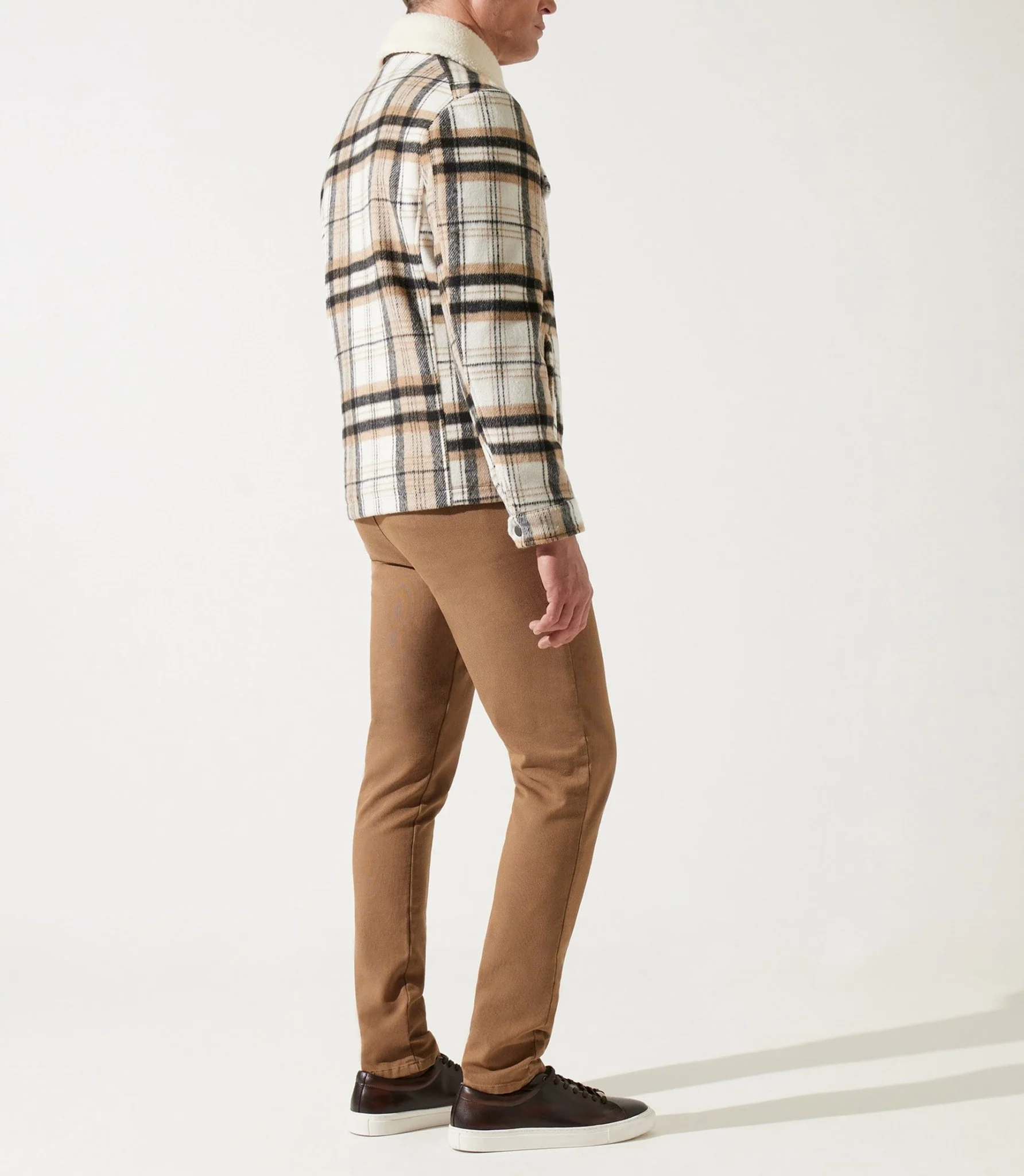 Blouson en laine col sherpa camel/noir MUNICH - Image 5