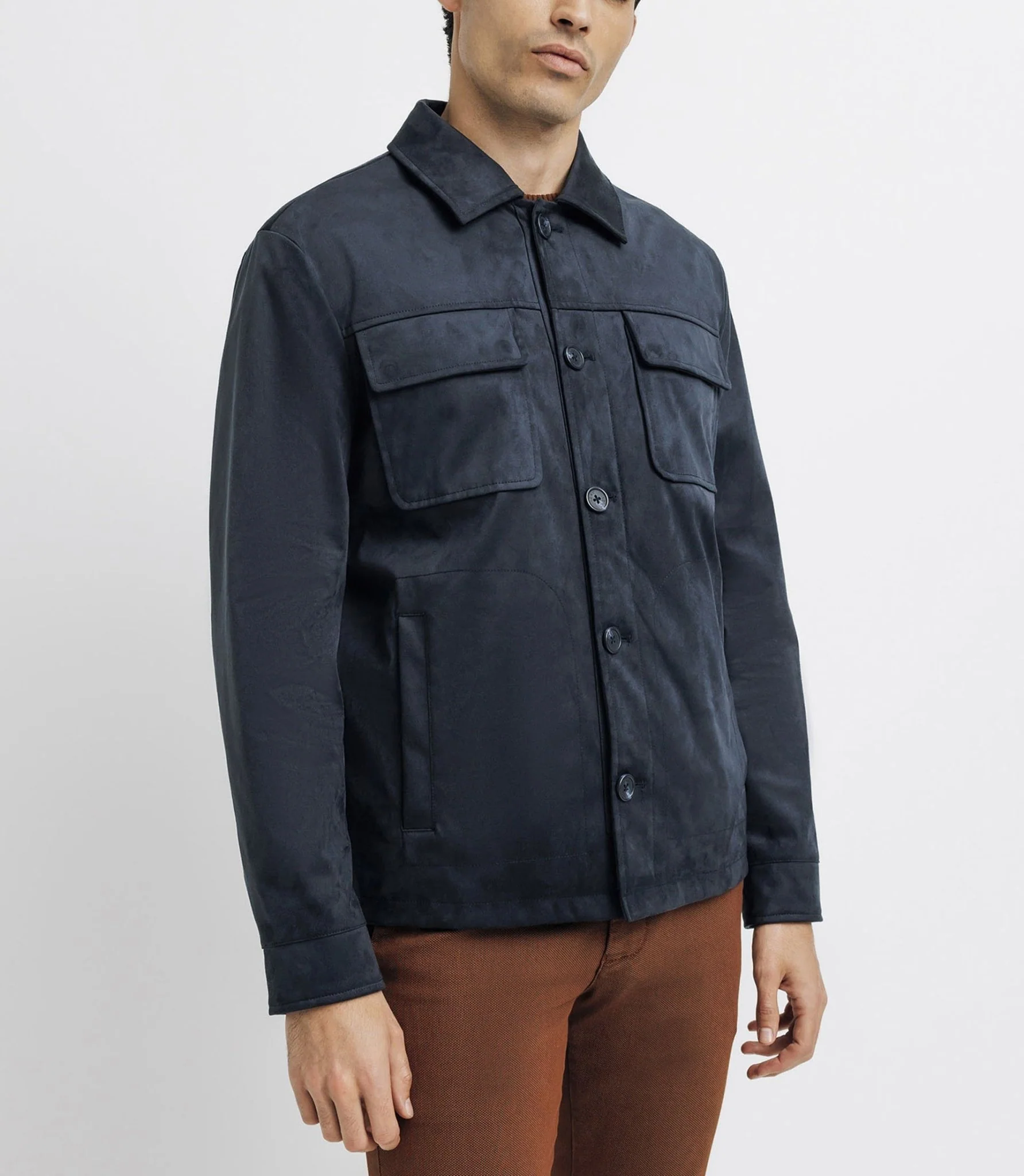 Blouson en suédine marine