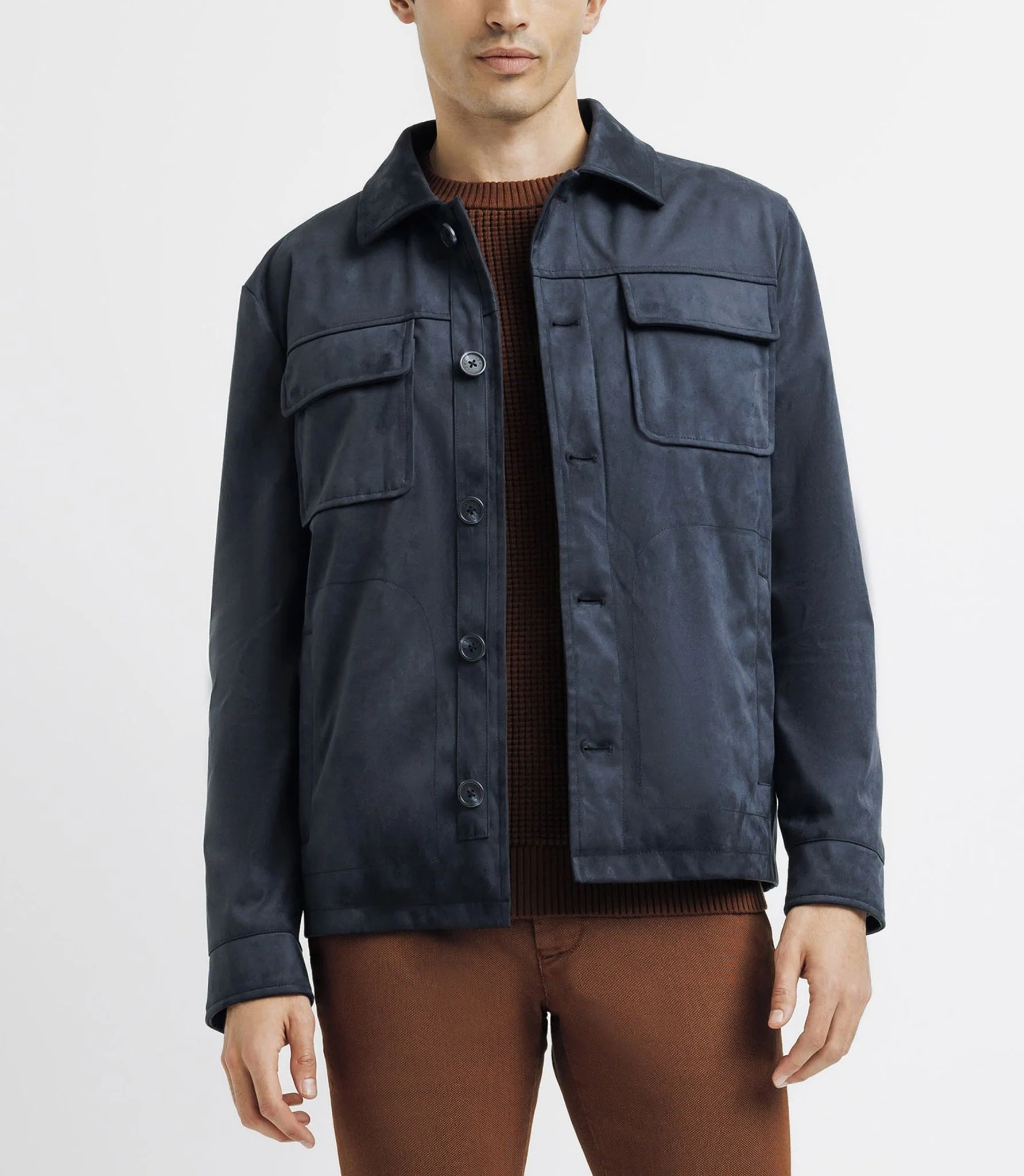 Blouson en suédine marine - Image 4