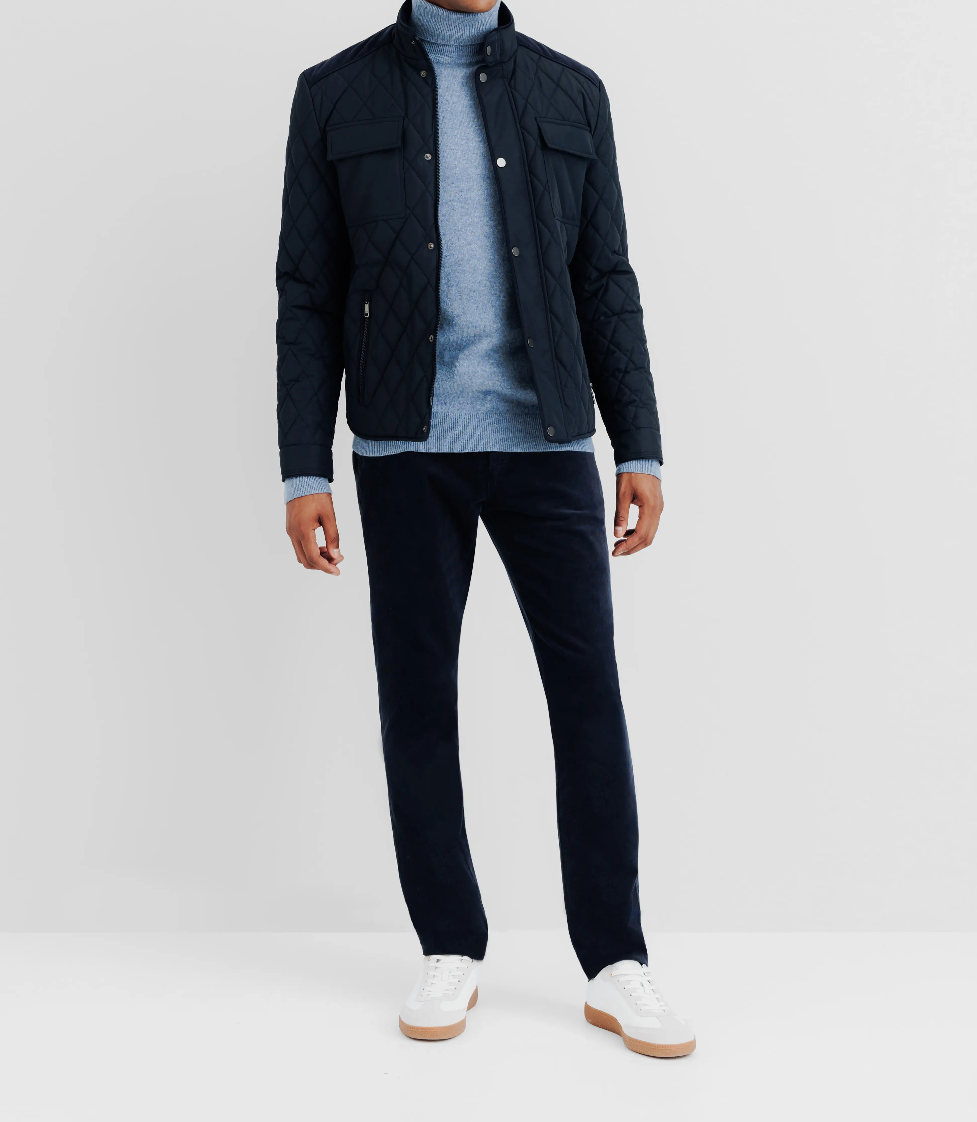 Blouson déperlant col montant marine