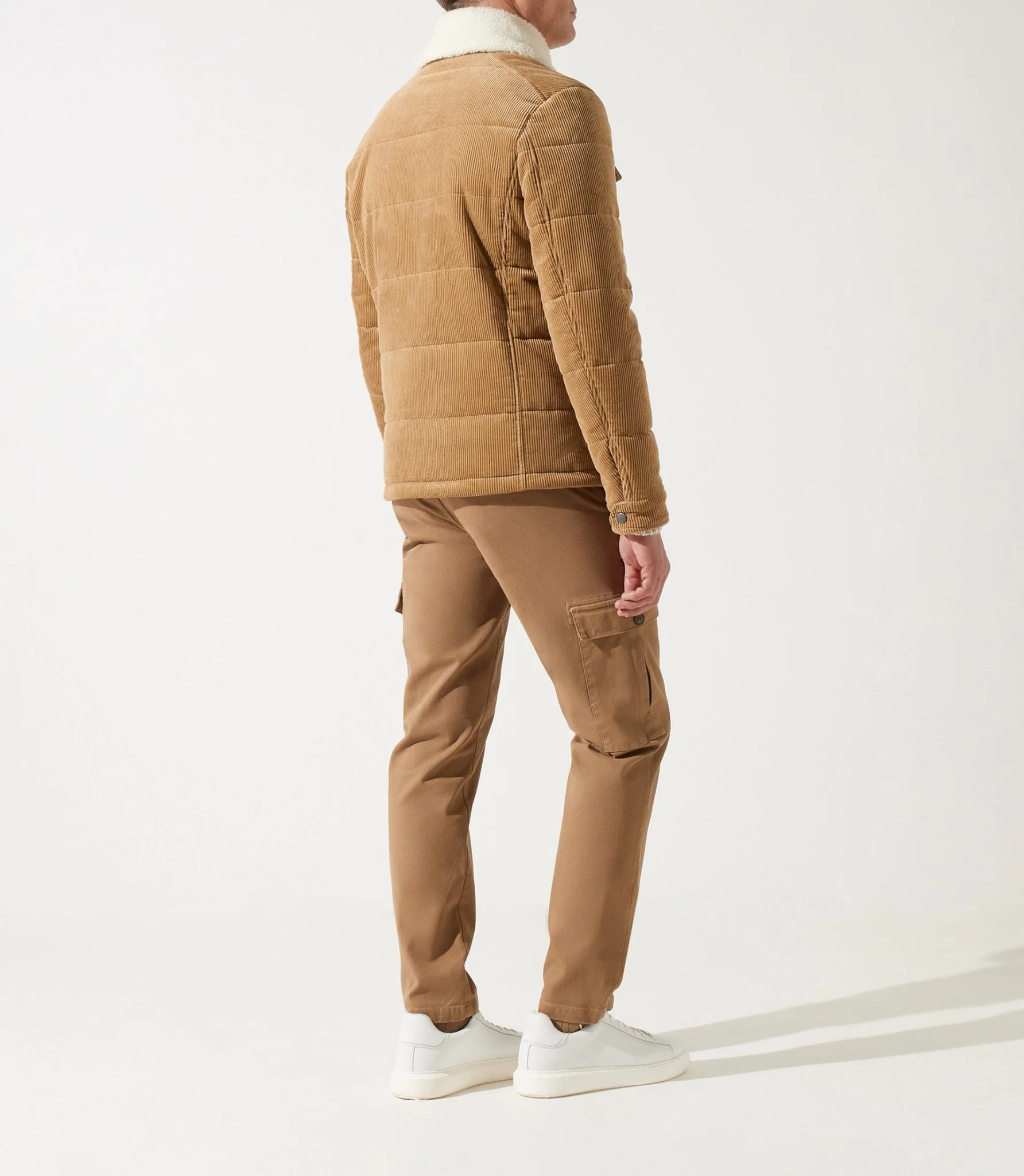 Blouson velours matelasse beige MANI - Image 3