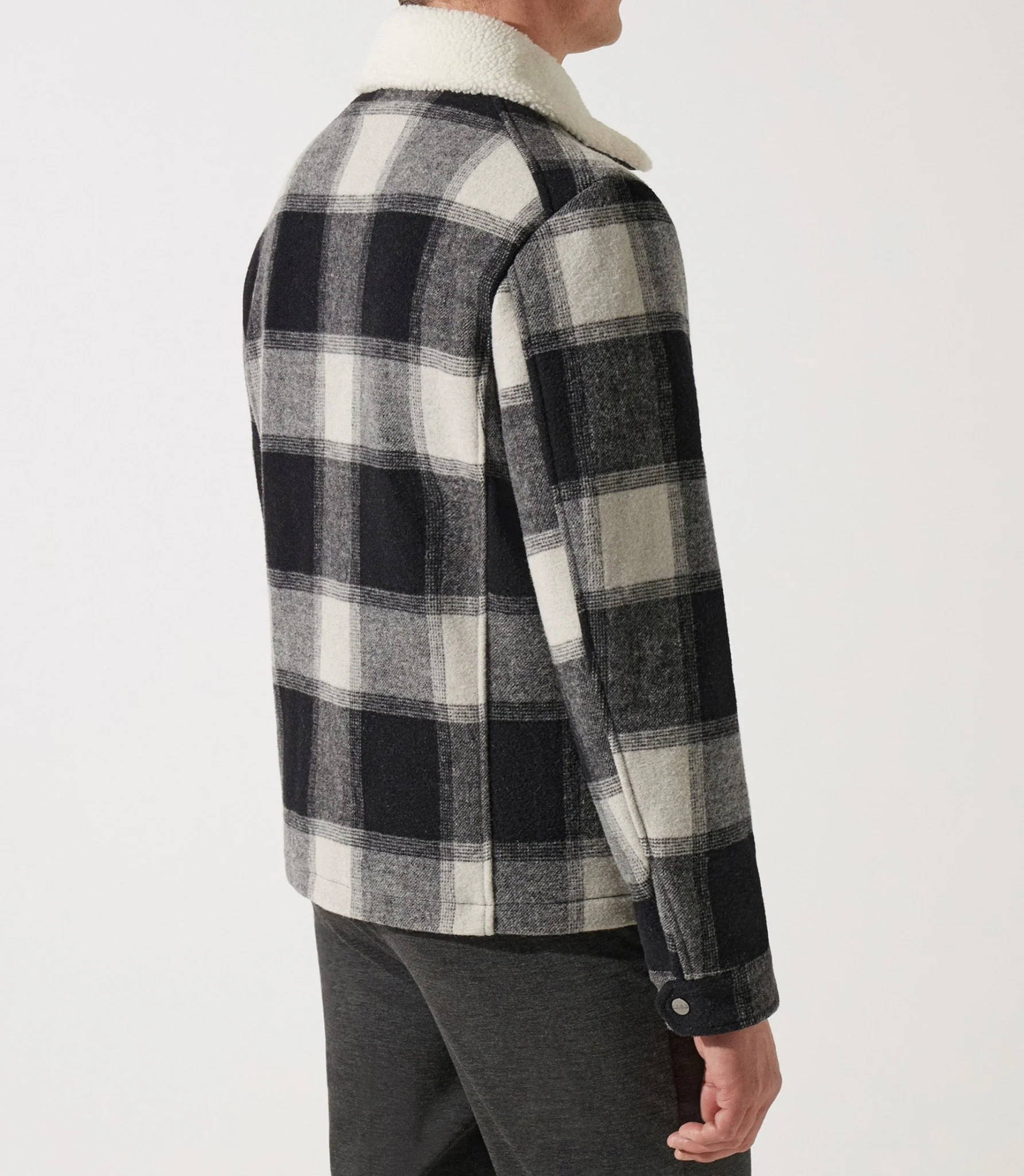 Blouson matelasse en carreaux noir et blanc MAUSTINO - Image 3