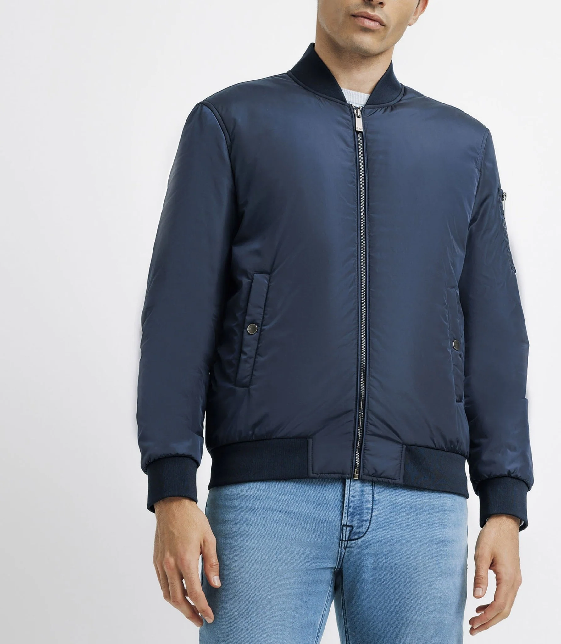Blouson en tissu recyclé marine - Image 2