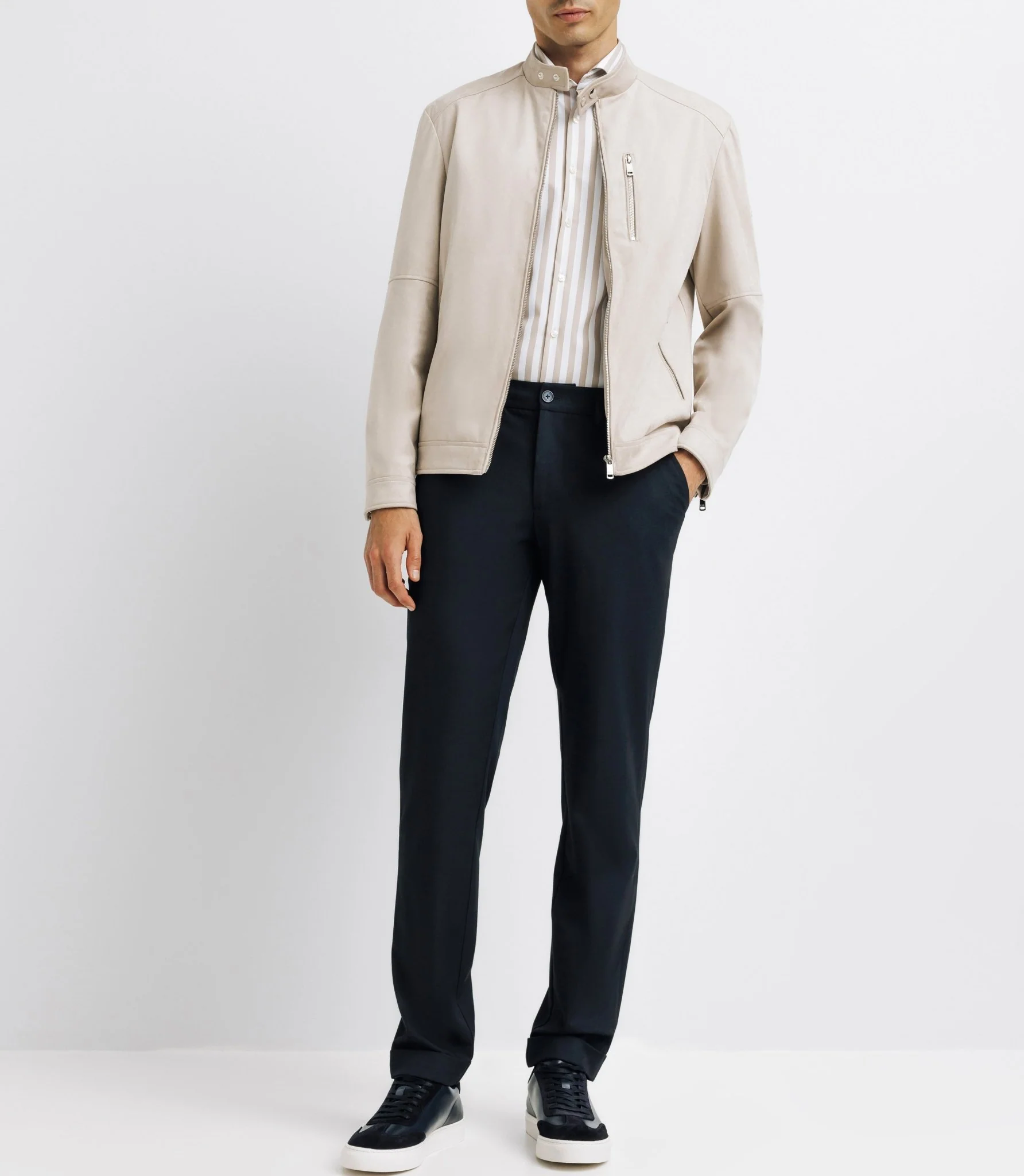 Blouson col montant écru
