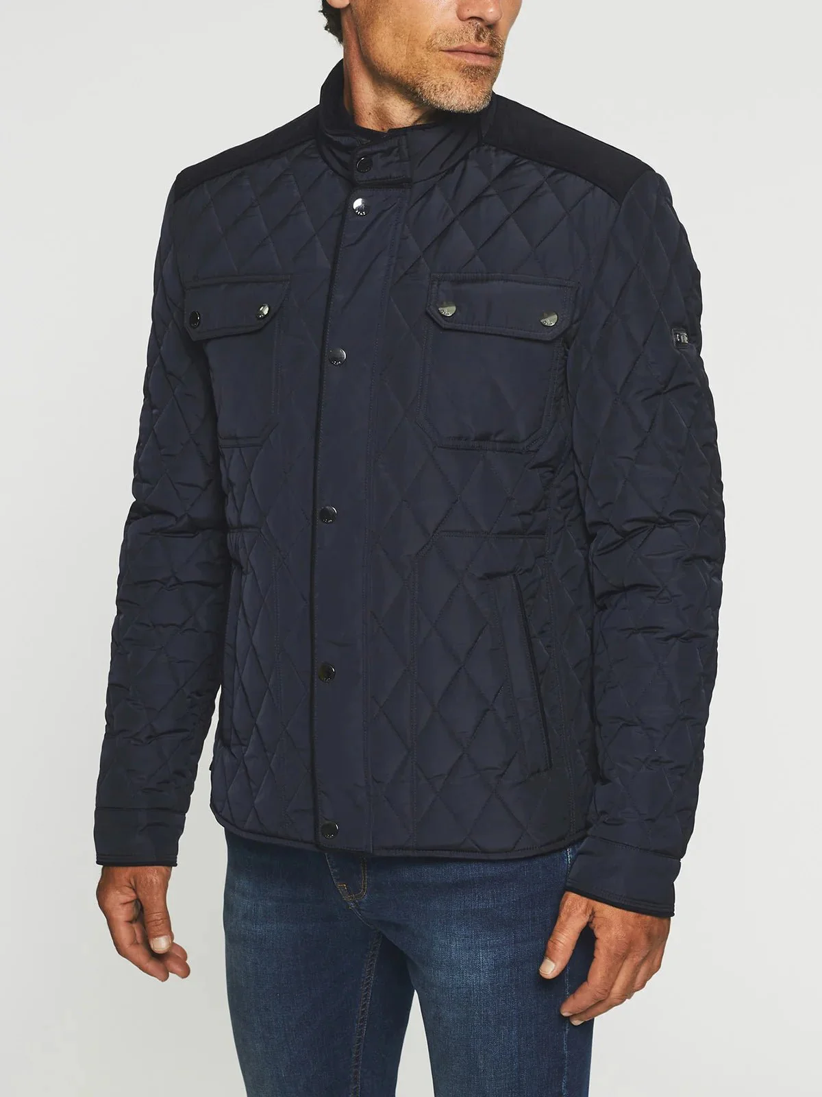 Blouson surchemise matelassé marine MACEO - Image 2