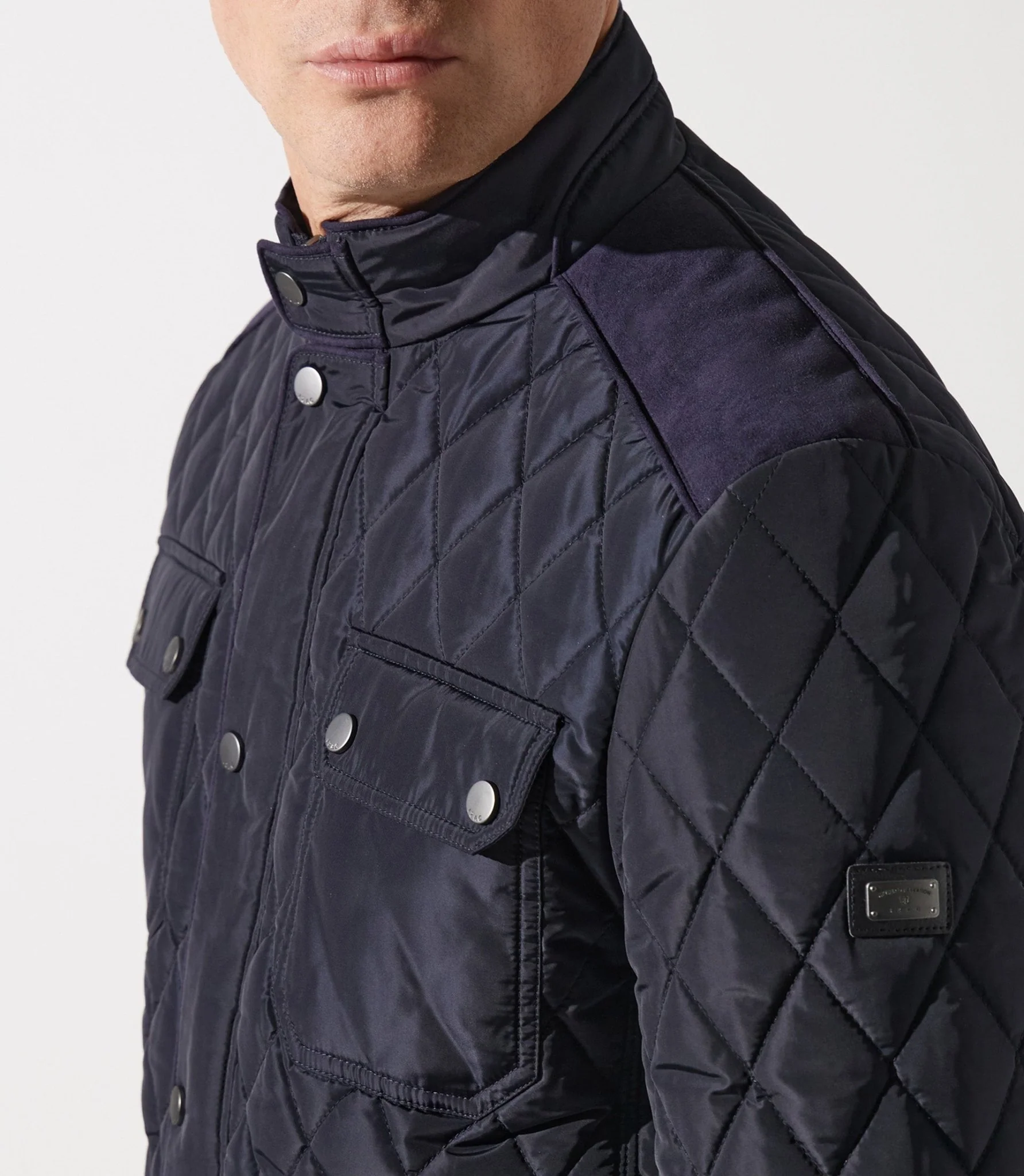 Blouson surchemise à col montant matelassé marine MACEO - Image 5