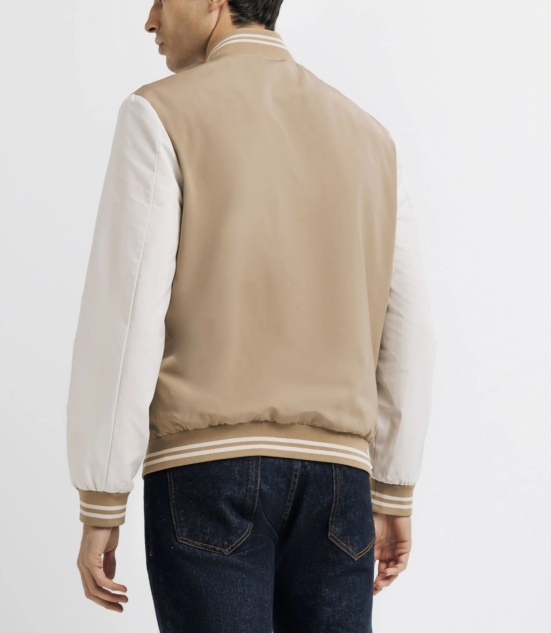 Blouson teddy bicolore beige et blanc - Image 3