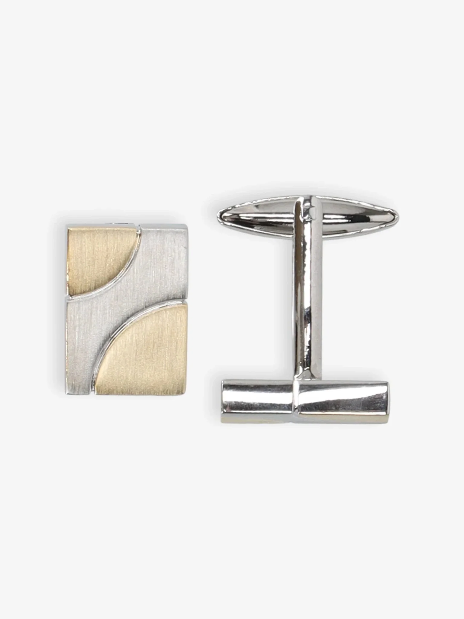 Boutons de manchette metal argente - Image 2