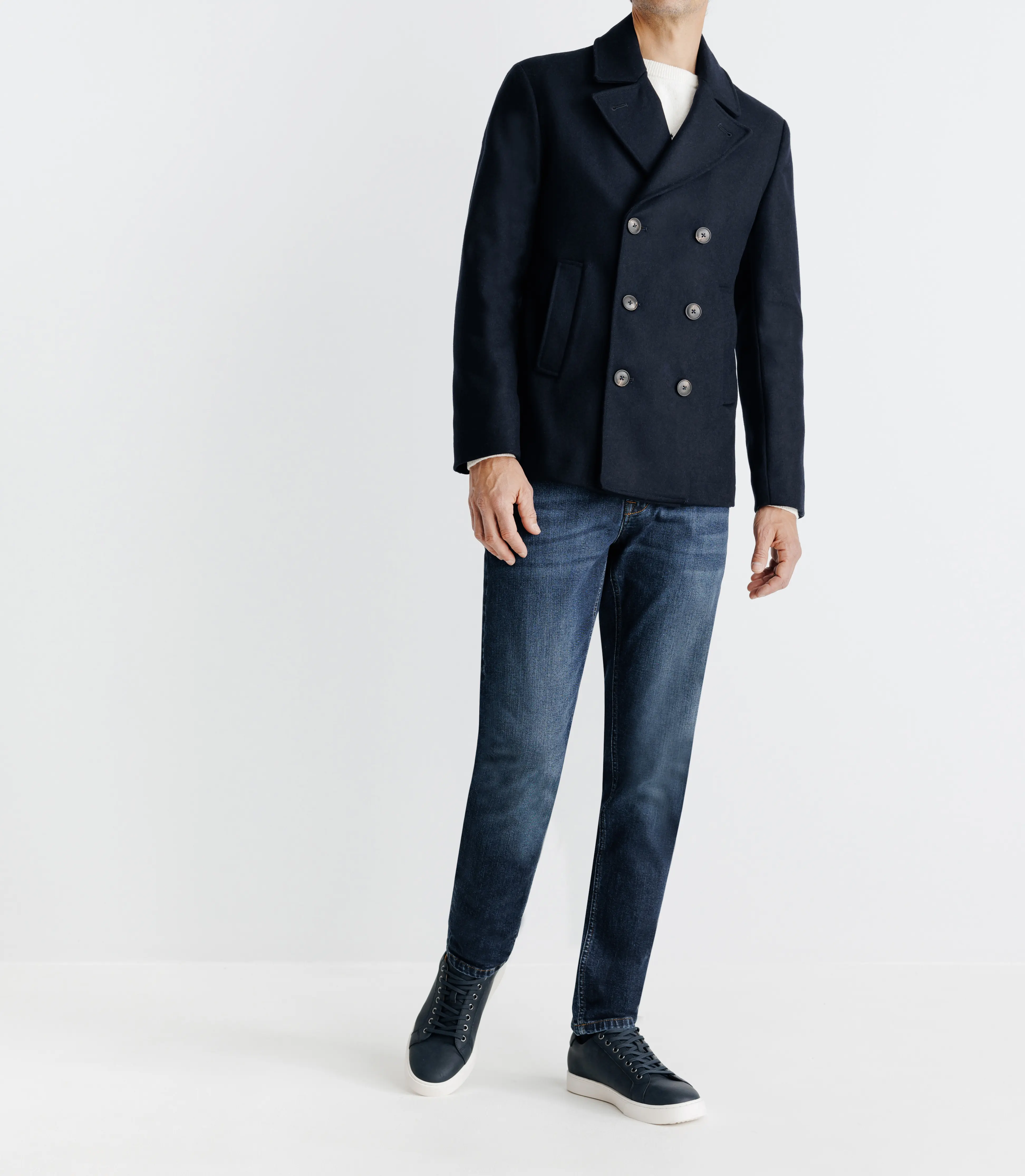 Manteau ville croisé marine