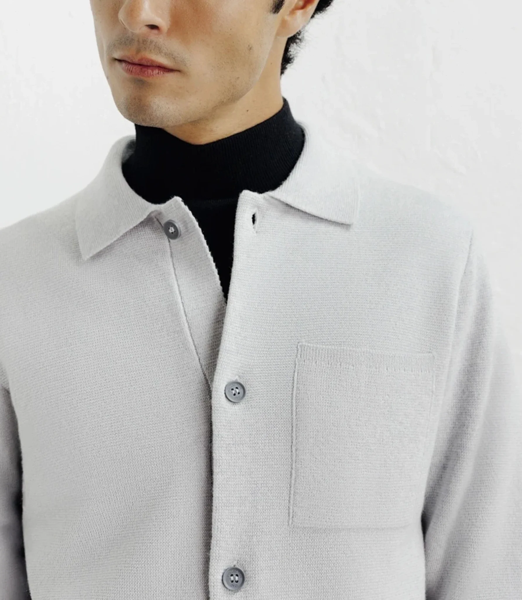 Cardigan surchemise en maille gris chiné - Image 2