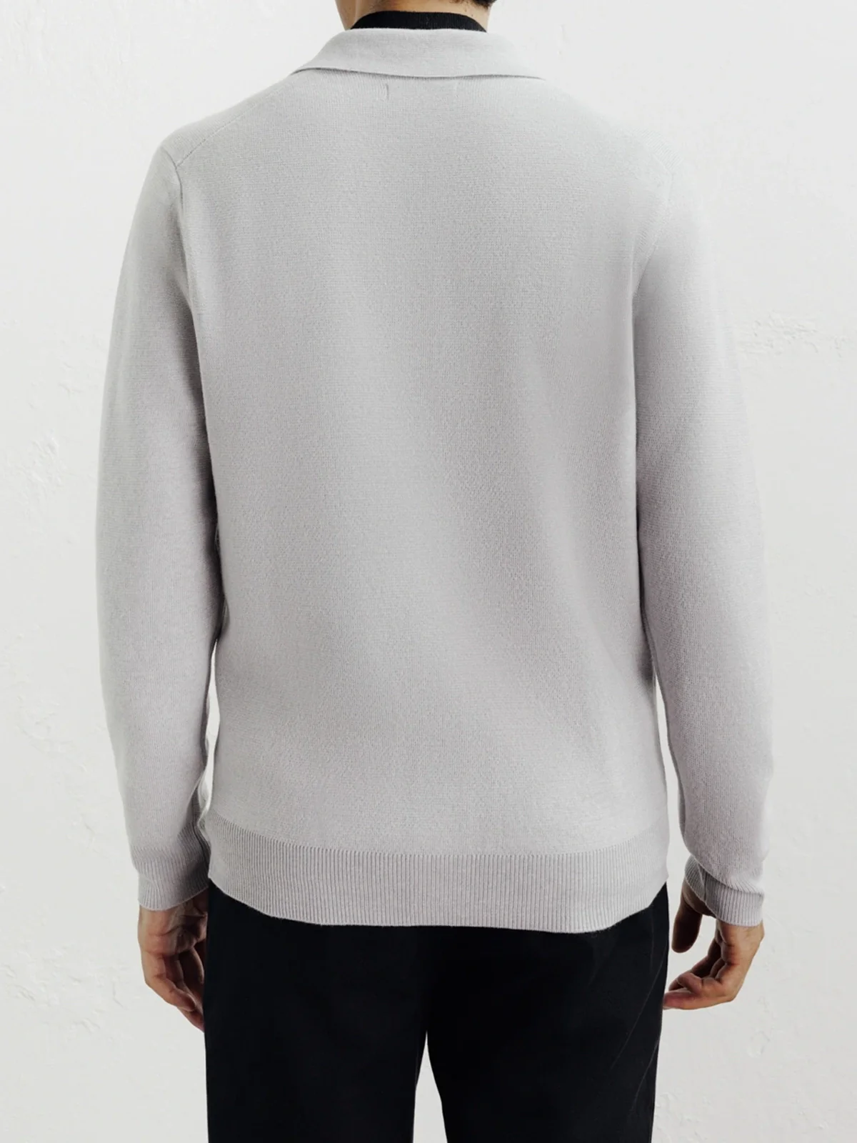 Cardigan surchemise en maille gris chiné - Image 4
