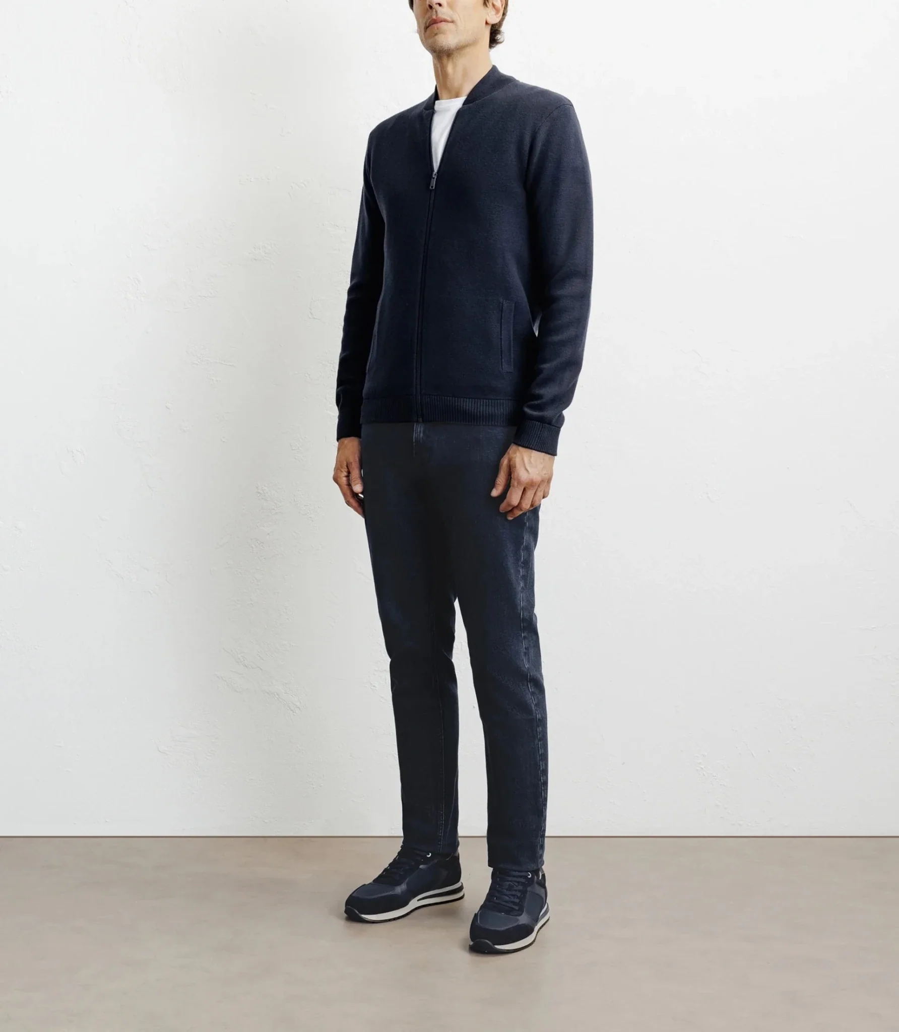 Cardigan zippé col teddy marine - Image 3